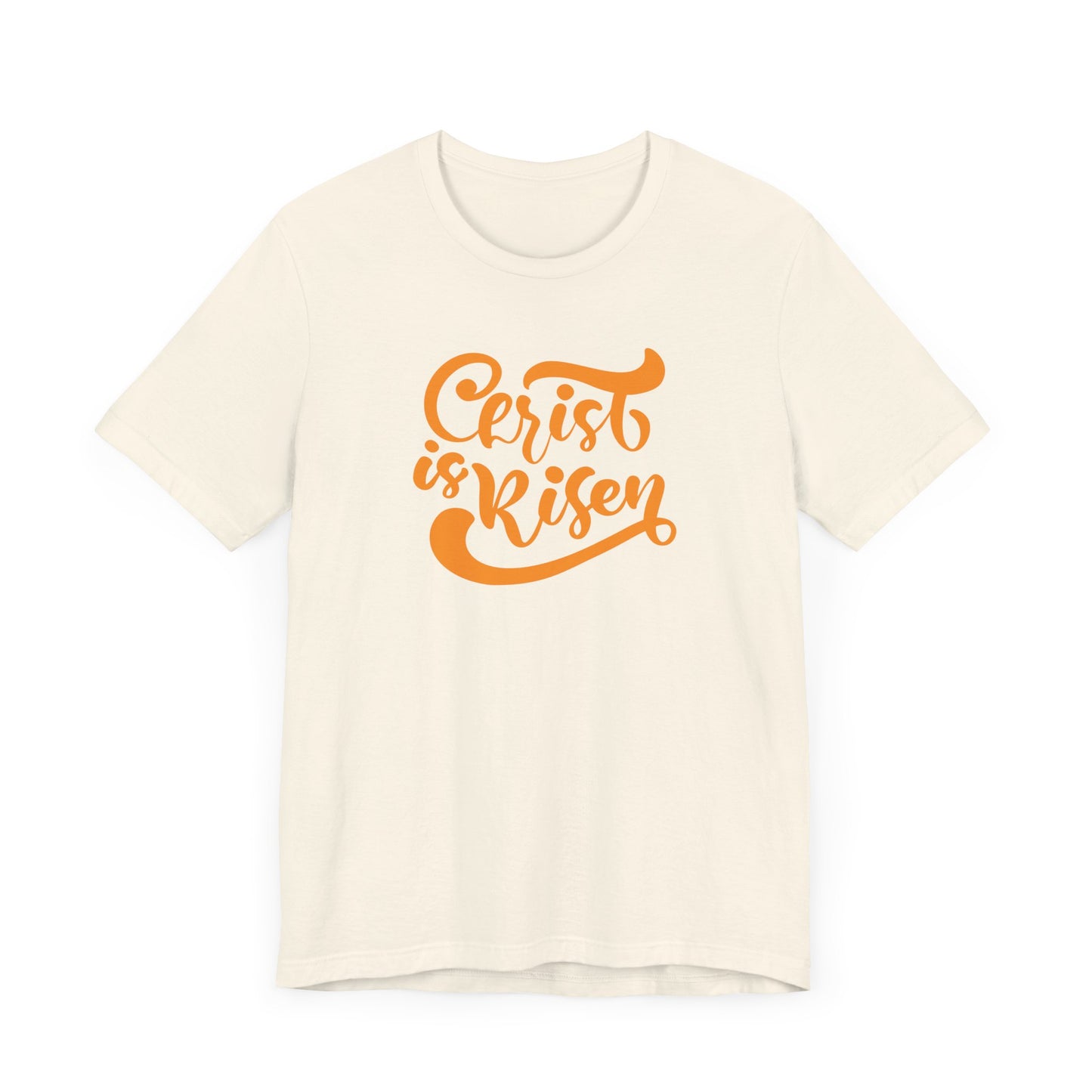 Christ is Risen Orange Print Unisex Jersey Short Sleeve Tee