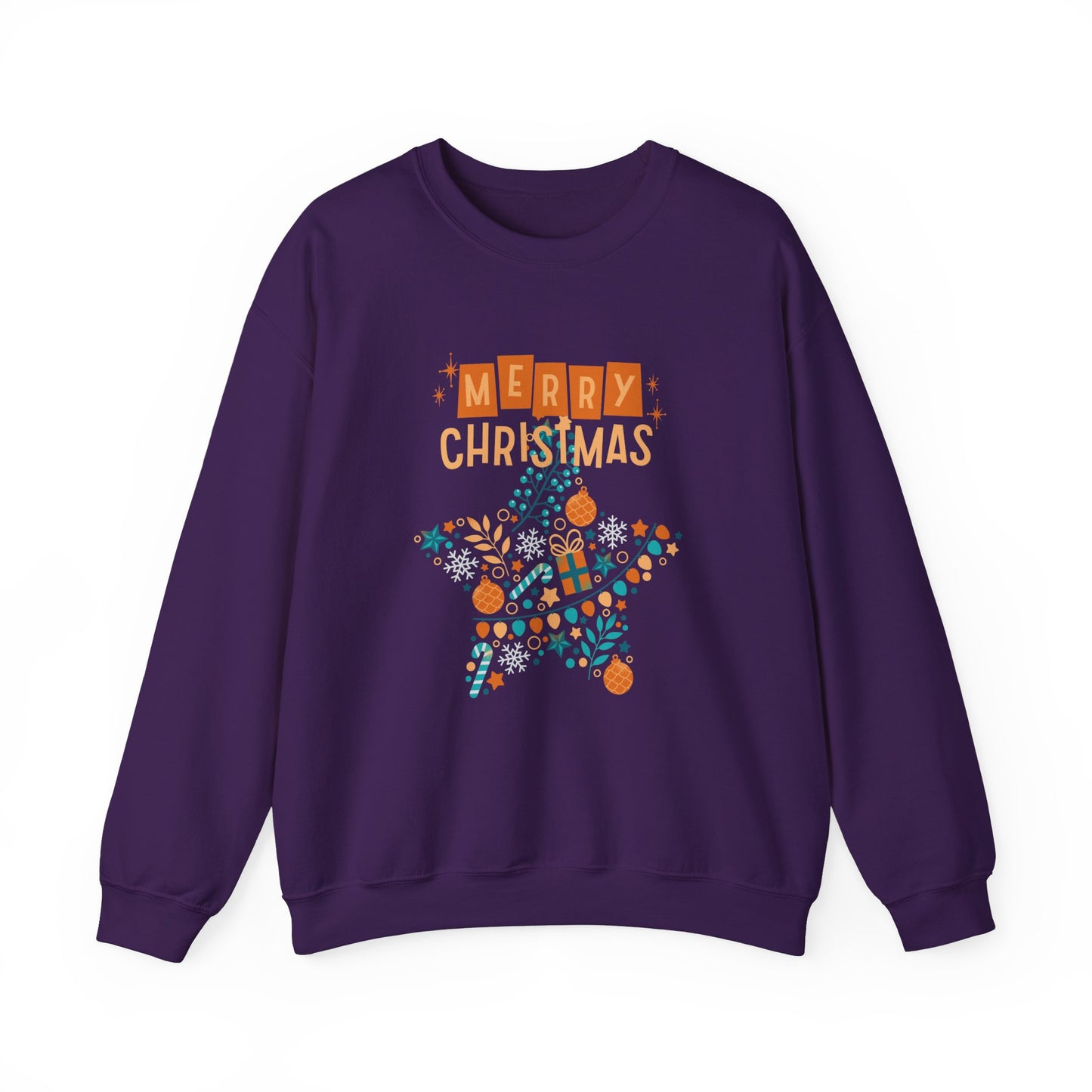 Unisex Heavy Blend Crewneck Sweatshirt Star-Shaped Christmas Montage πβοΈβ¨