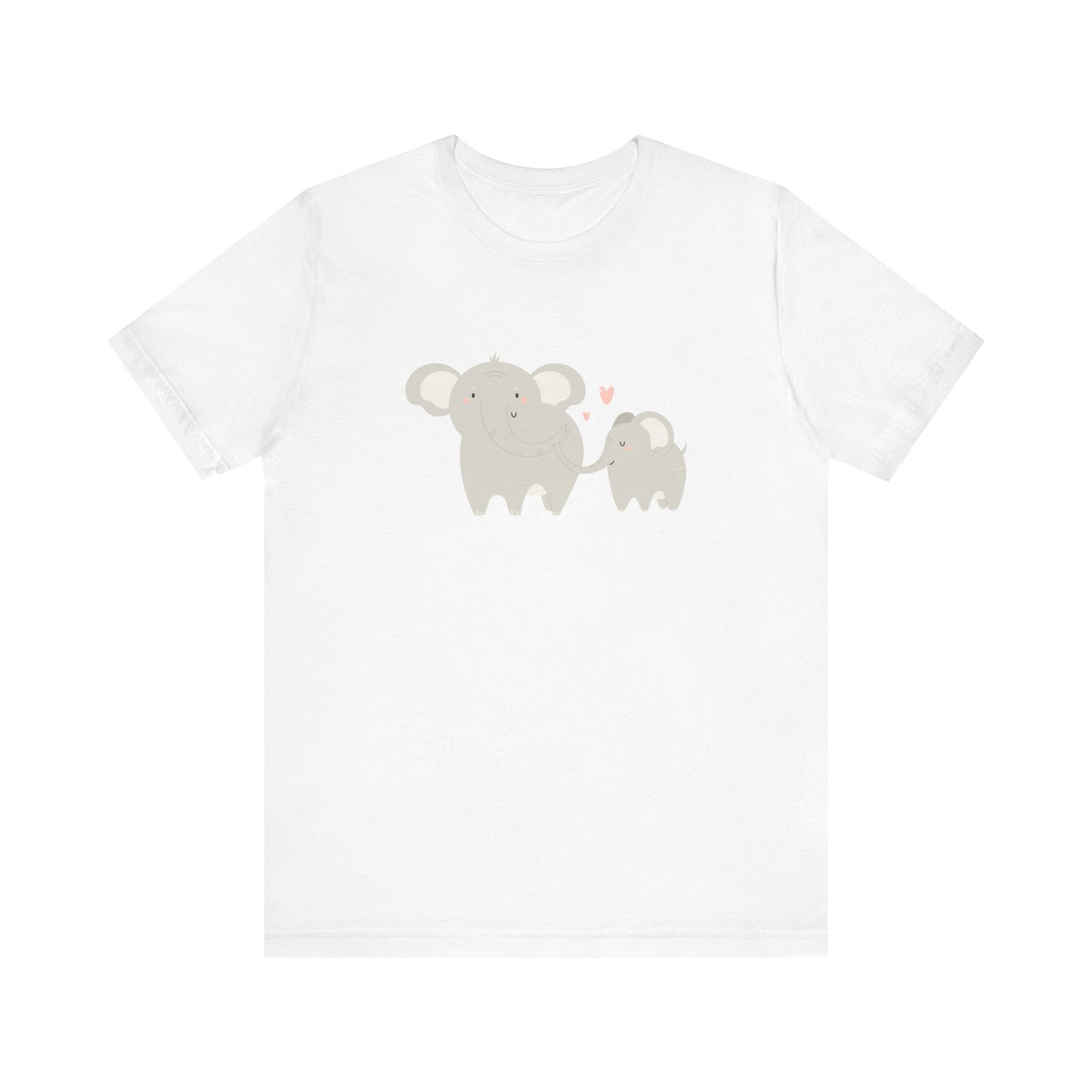 Mommy & Me Ele-fun Sweet Mom and Baby Elephant Unisex Jersey Short Sleeve Tee