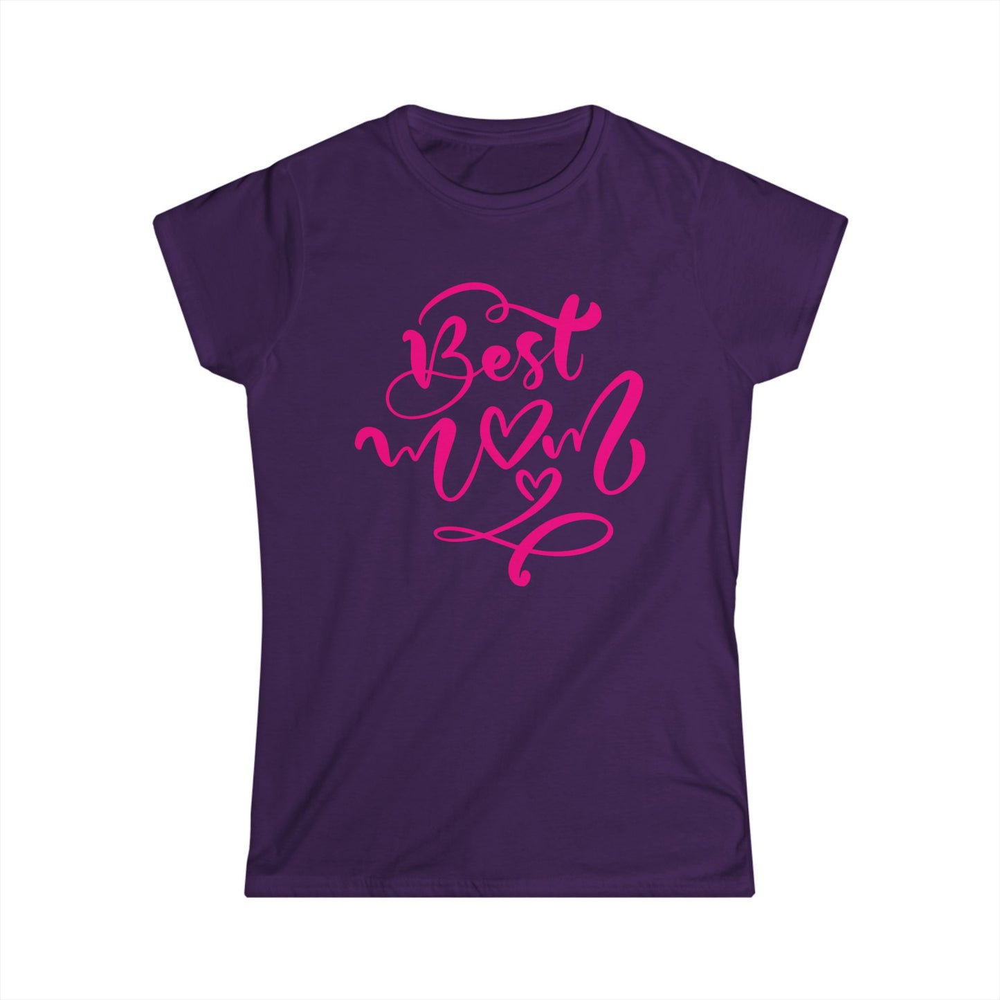 Best Mom Pink Color Print Women's Softstyle Tee