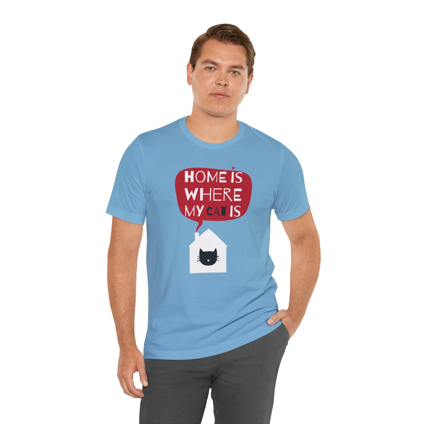 Home Is Where My Cat Is Unisex Jersey Short Sleeve Tee