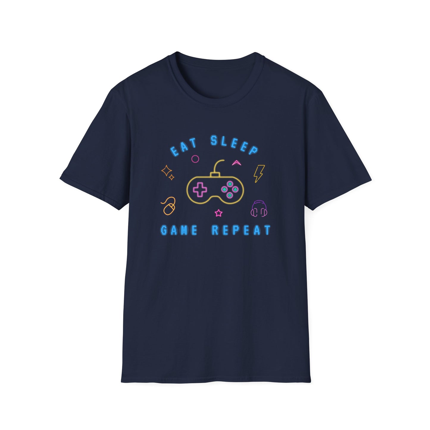 Eat Sleep Game Repeat Unisex Softstyle T-Shirt