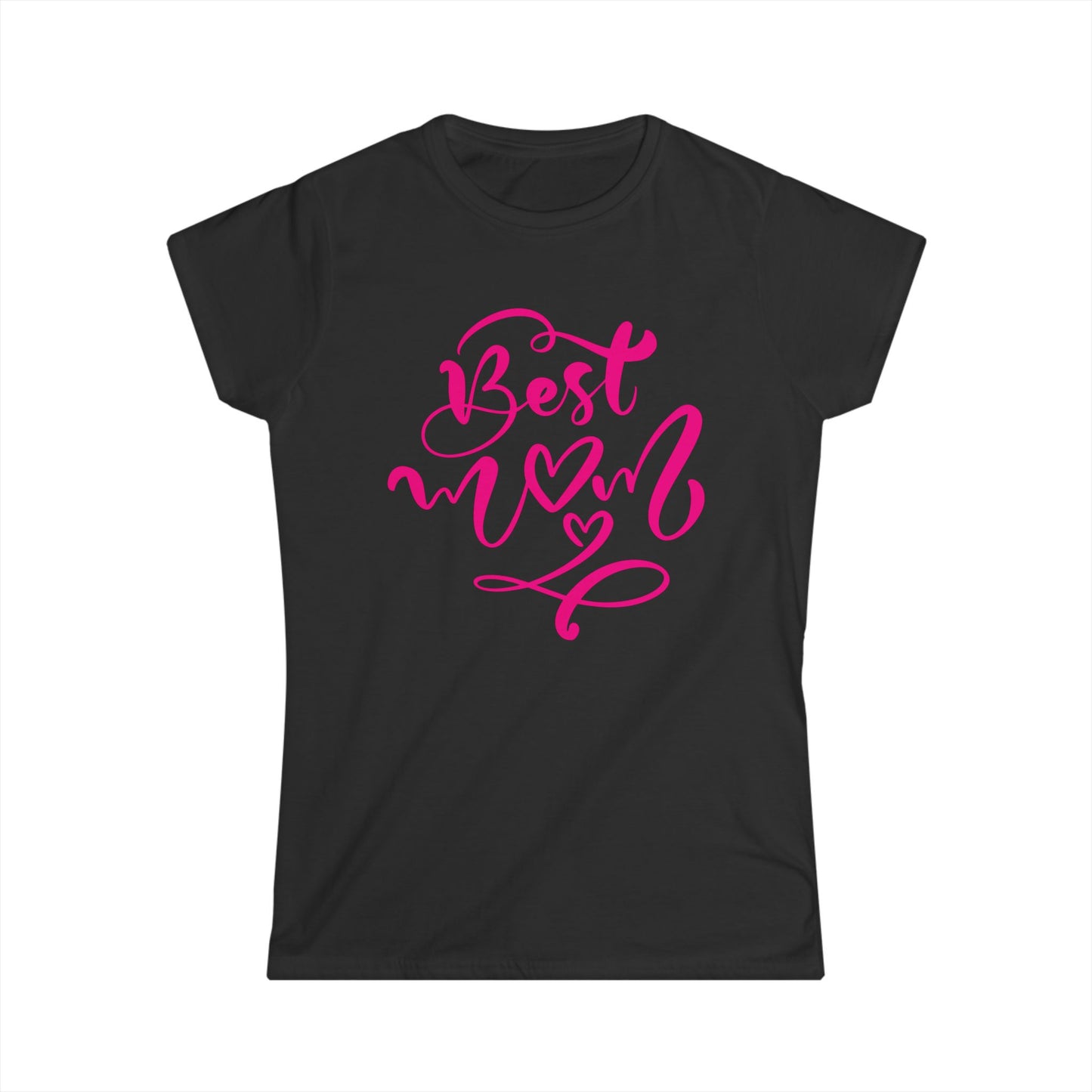 Best Mom Pink Color Print Women's Softstyle Tee