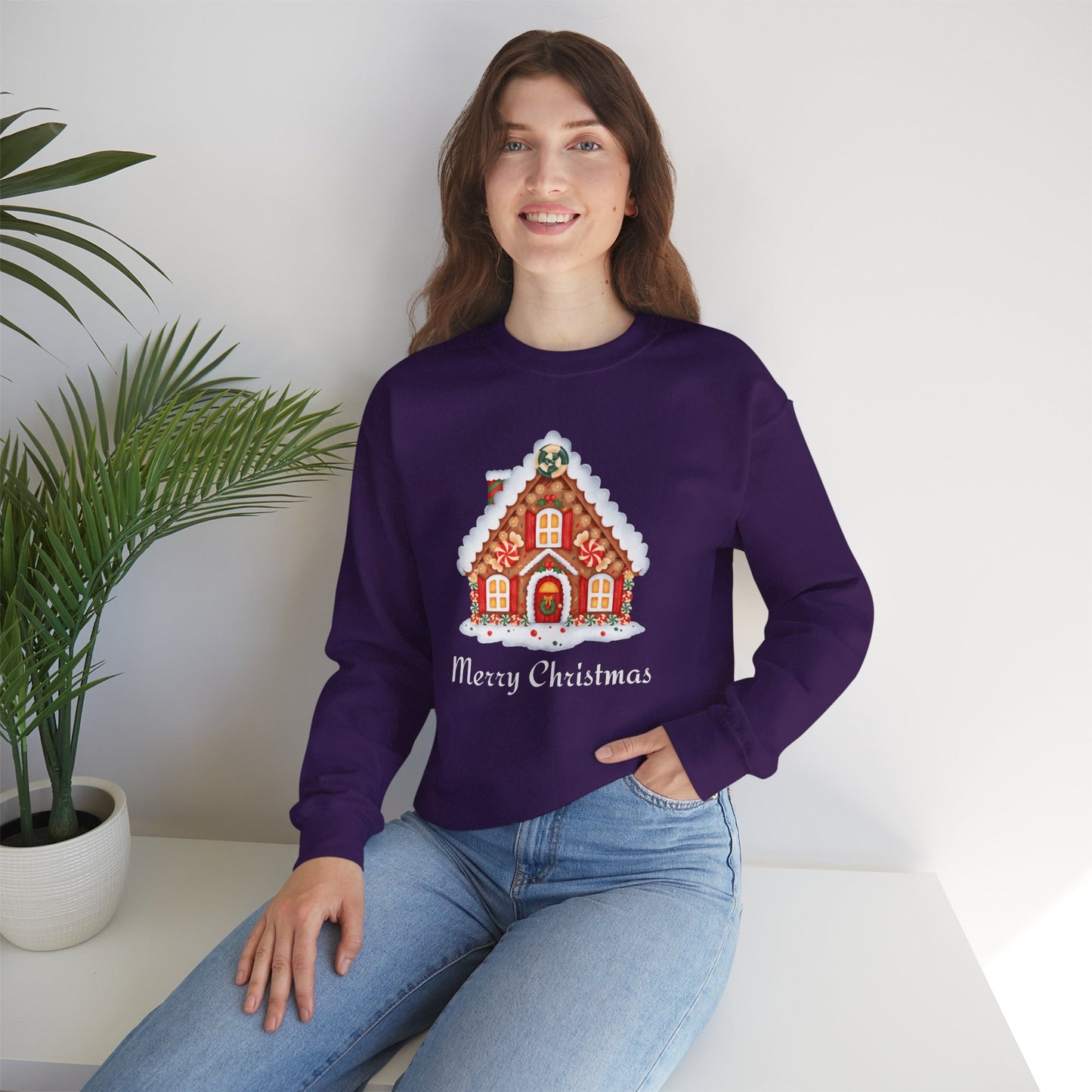 Christmas Gingerbread House ππ¬β¨ Unisex Heavy Blend Crewneck Sweatshirt