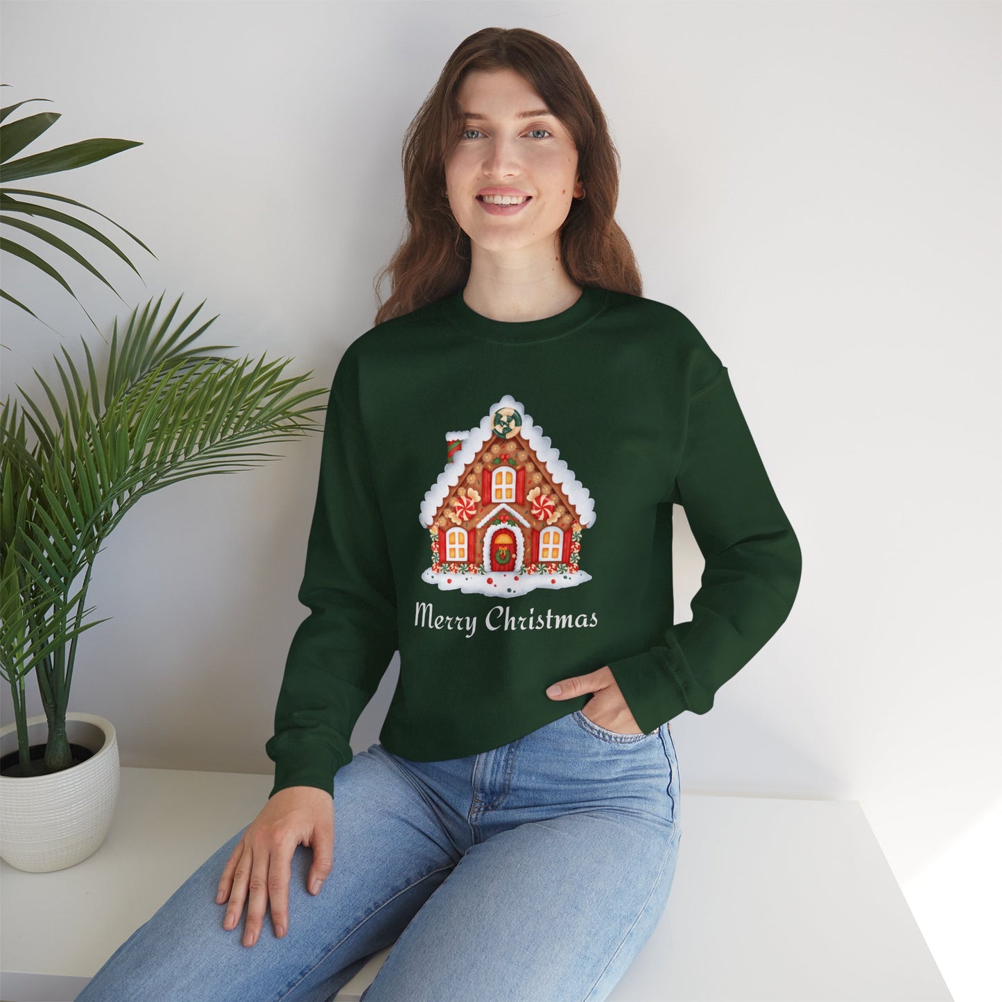 Christmas Gingerbread House ππ¬β¨ Unisex Heavy Blend Crewneck Sweatshirt