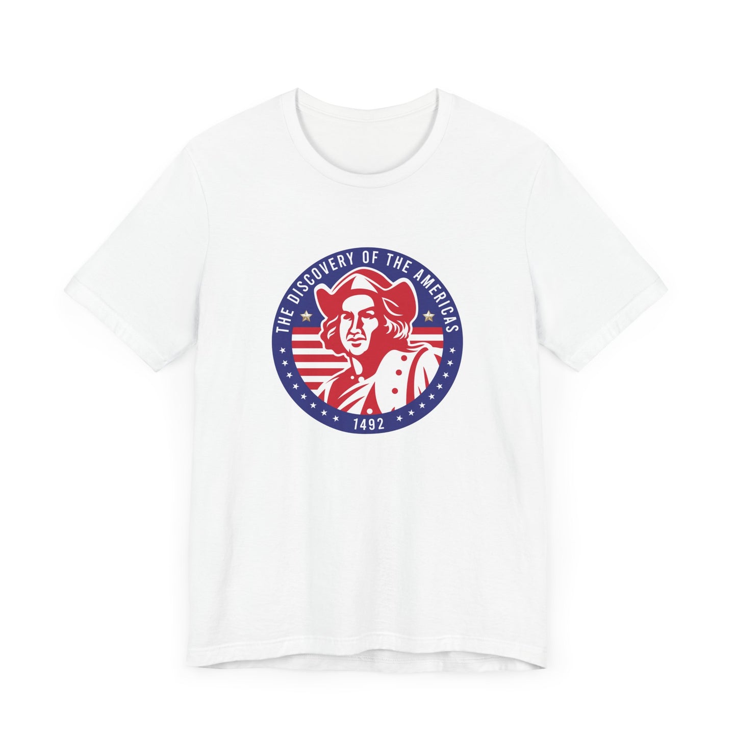 Unisex Jersey Short Sleeve Patriotic Columbus Day T-Shirt - Celebrate with American Pride