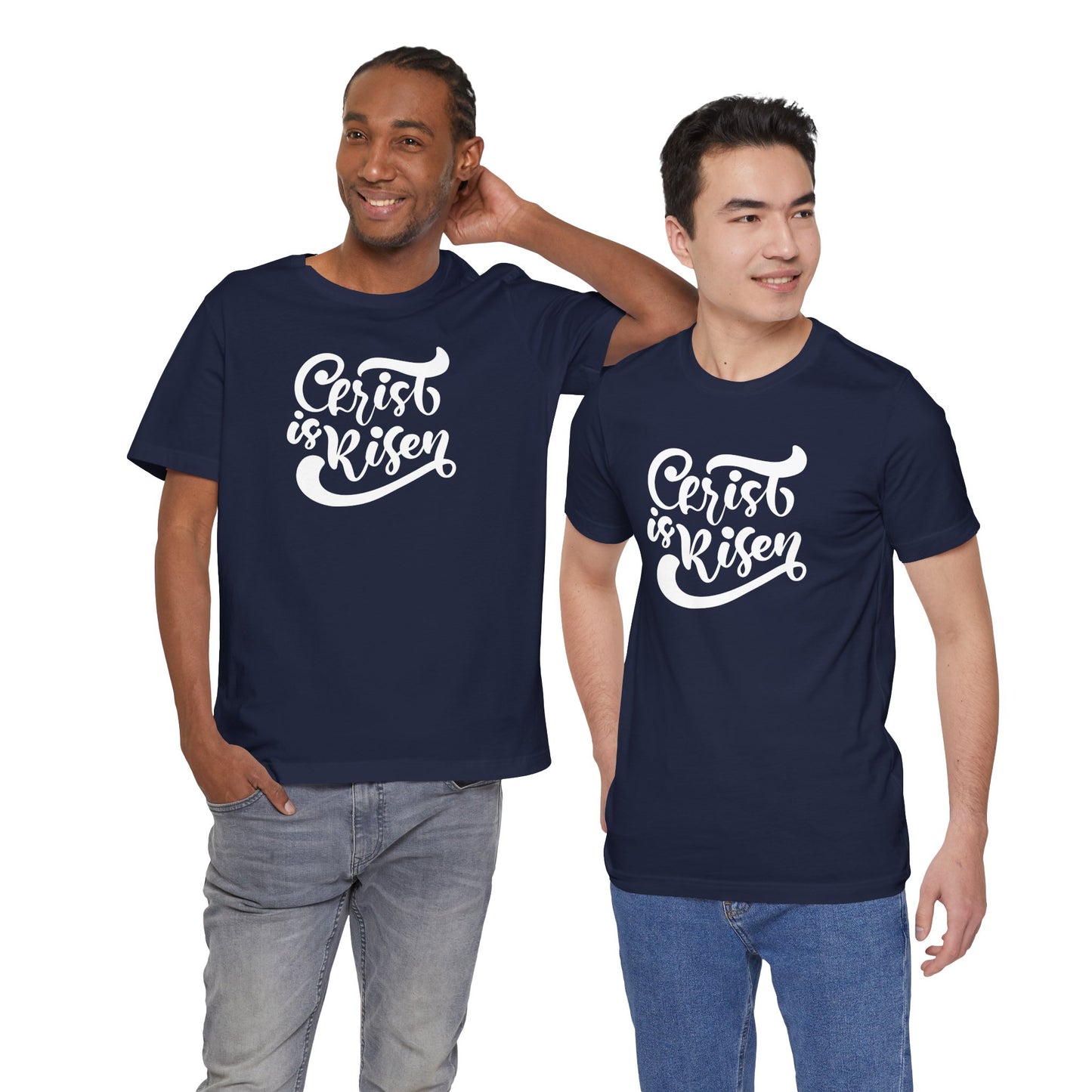 Christ is Risen White Print Unisex Jersey Short Sleeve Tee