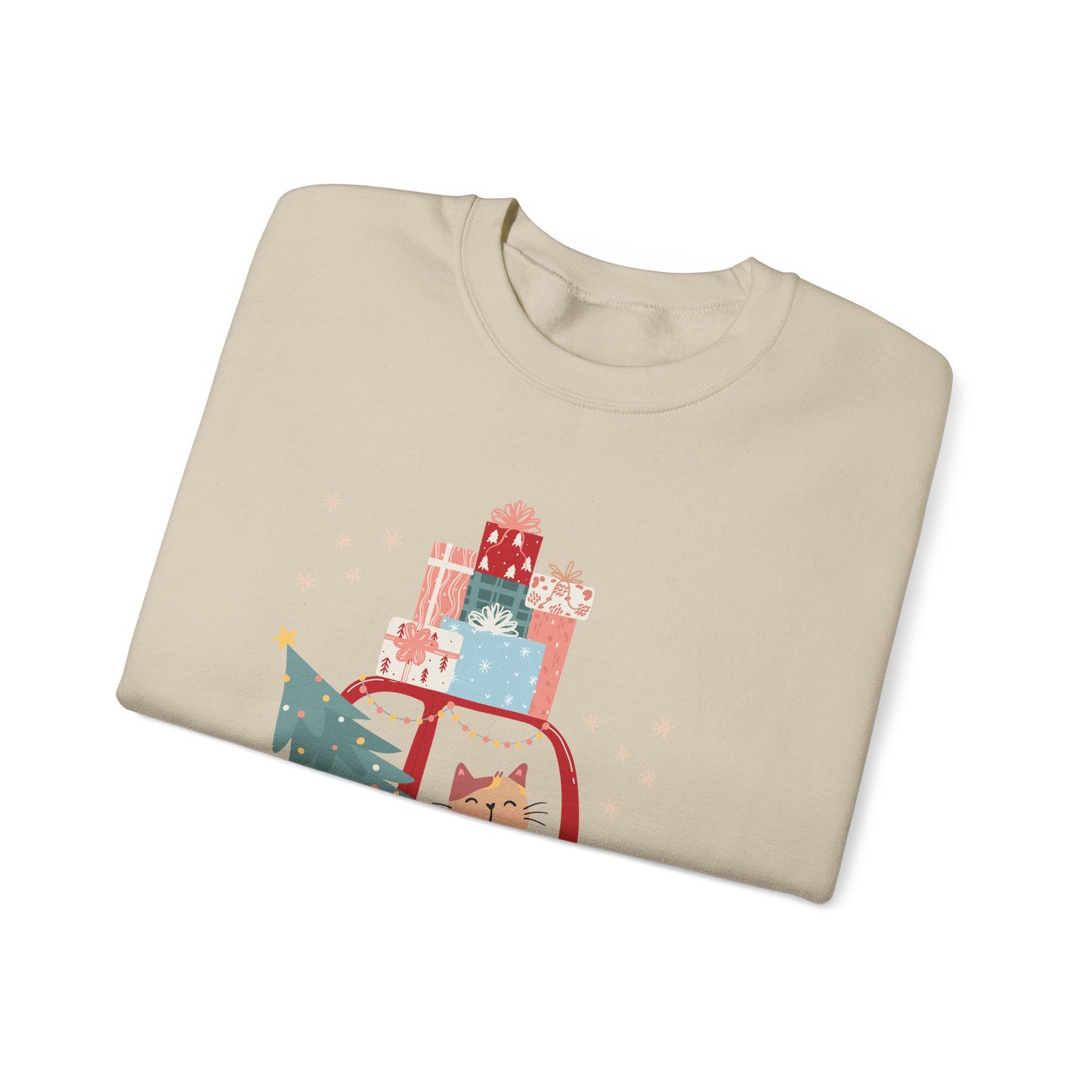 Santa's Little Helper Cat Driving πππ± Unisex Heavy Blend Crewneck Sweatshirt