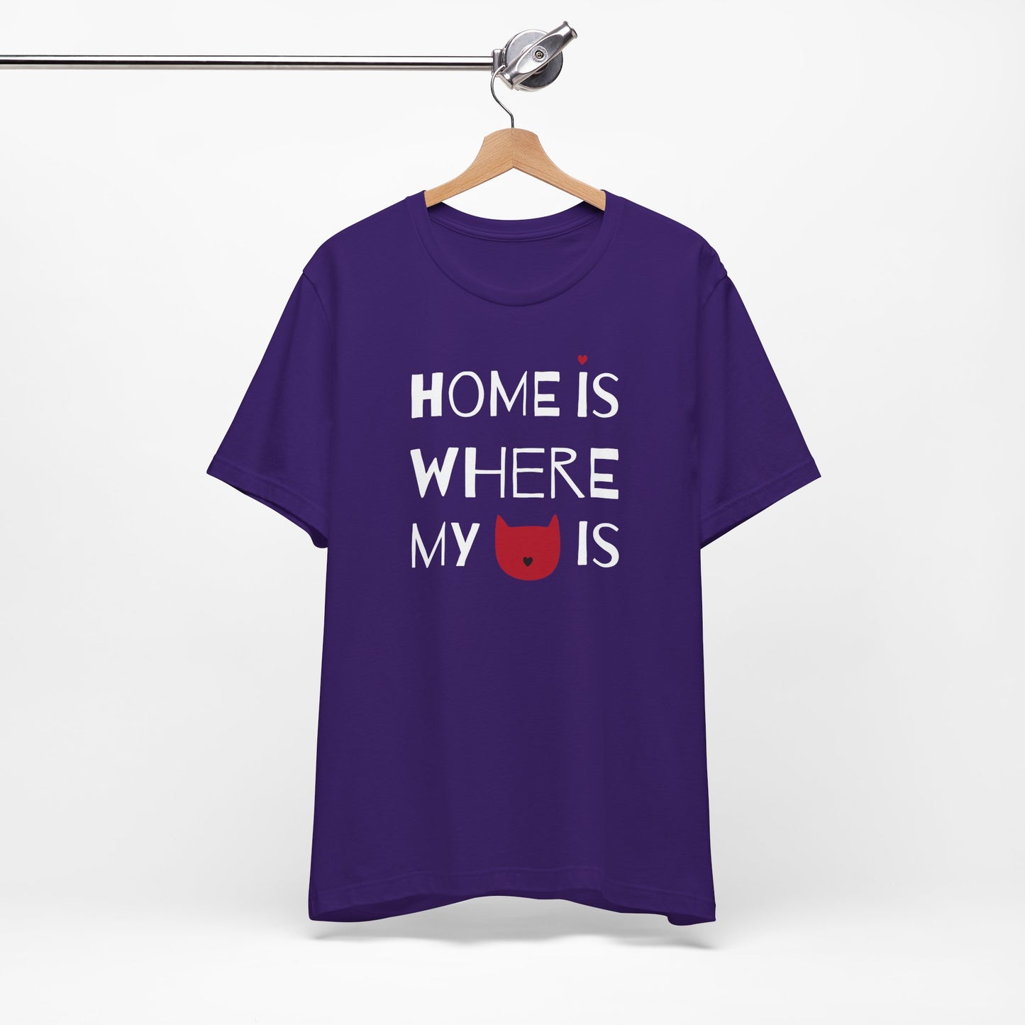 Home Is Where My Cat Is Unisex Jersey Short Sleeve Tee