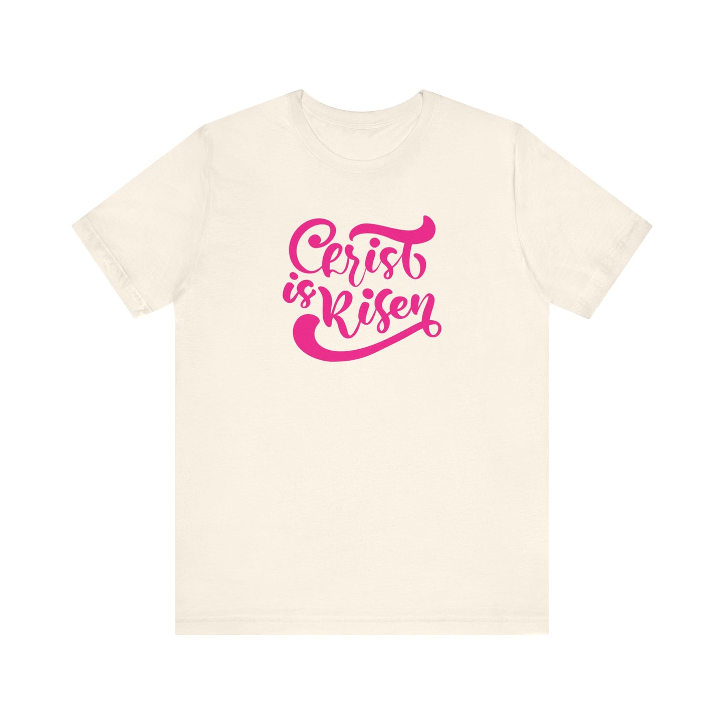 Christ is Risen Pink Print Unisex Jersey Short Sleeve Tee