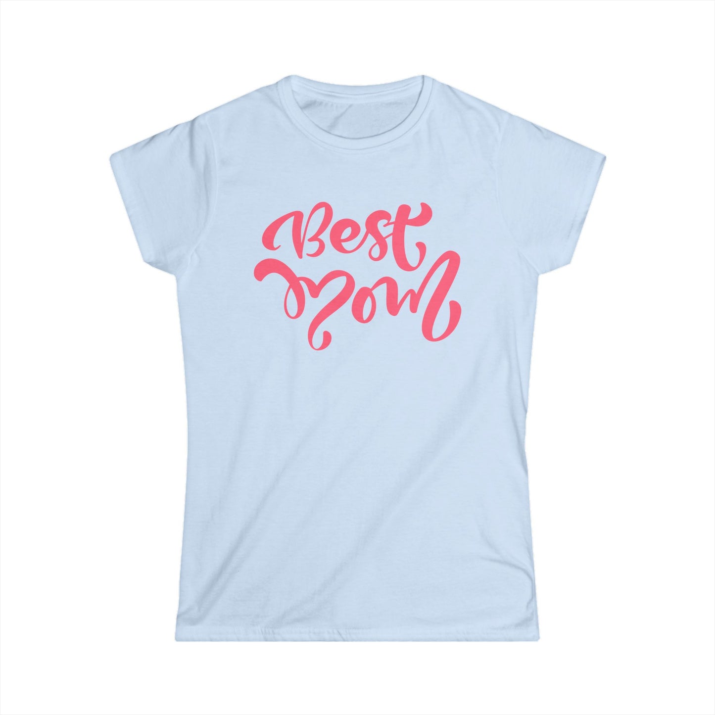 Best Mom Peach Color Print Women's Softstyle Tee