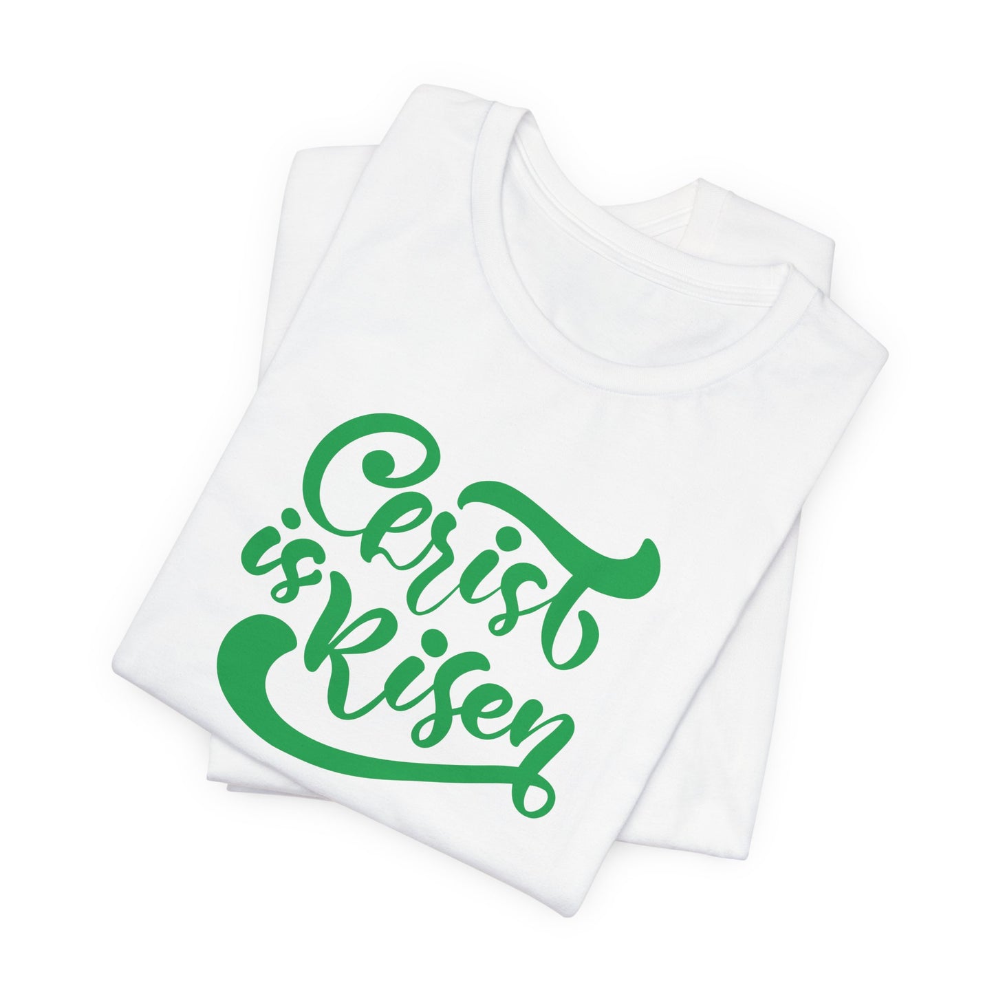 Christ is Risen Green Print Unisex Jersey Short Sleeve Tee