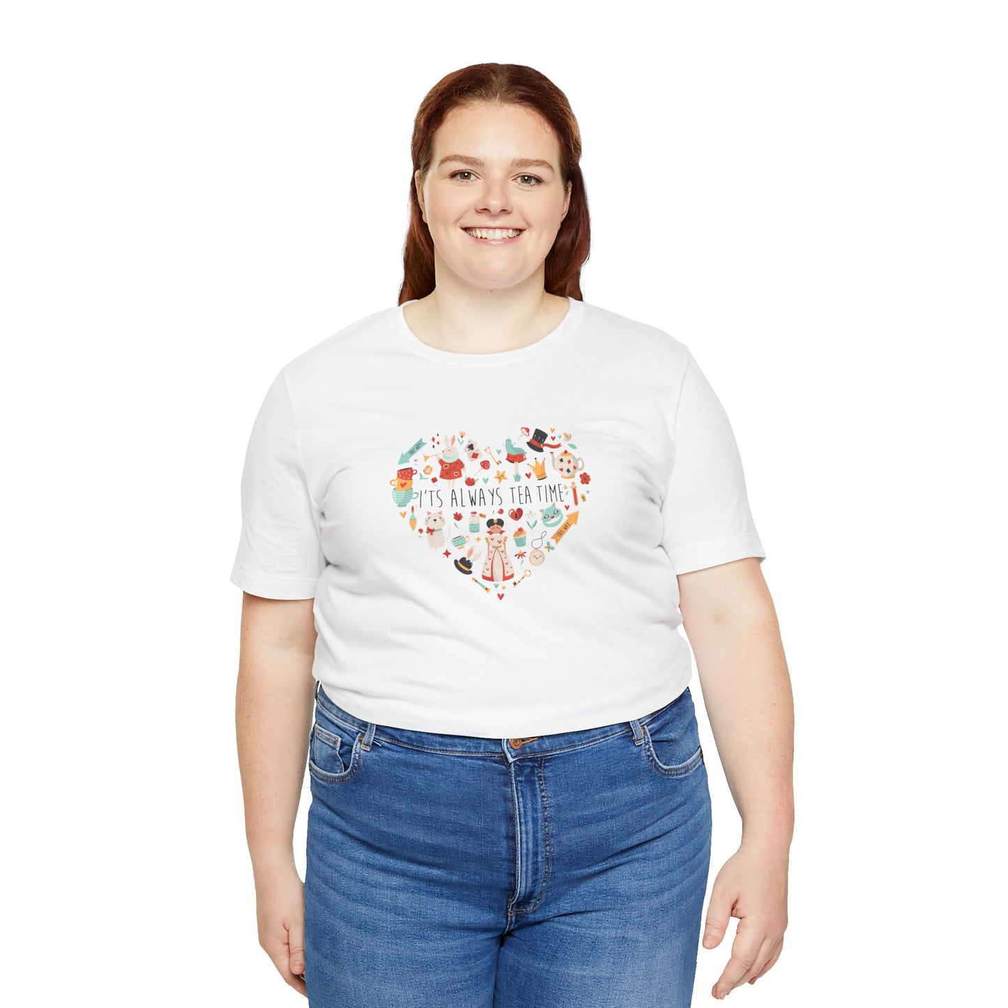It's Always Tea Time Alice In Wonderland Inspired Unisex Jersey Short Sleeve Tee