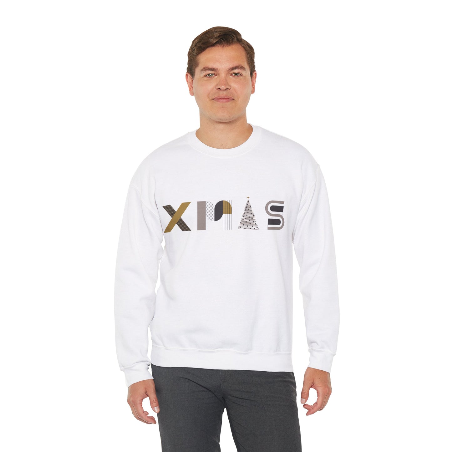 Unisex Heavy Blend Crewneck Sweatshirt Stylish XMAS Typography πβ¨