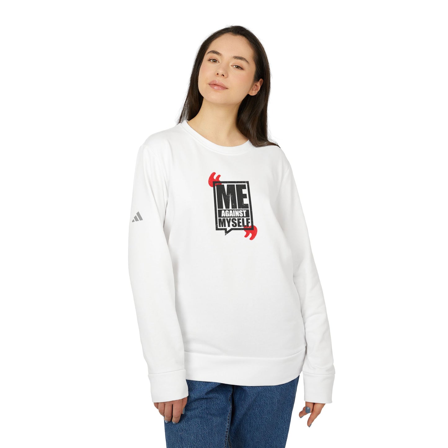 Me Against Myself Adidas Unisex Cozy Fleece Sweatshirt