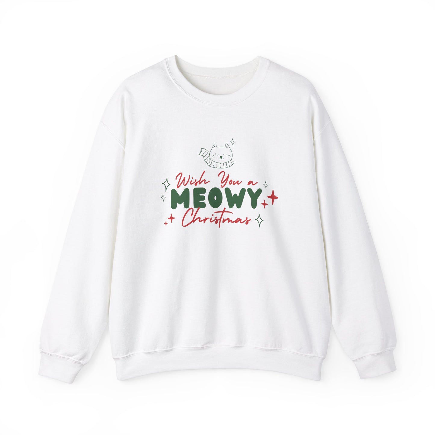 Unisex Heavy Blend Crewneck Sweatshirt Wish You a Meowy Christmas πΎπβ¨