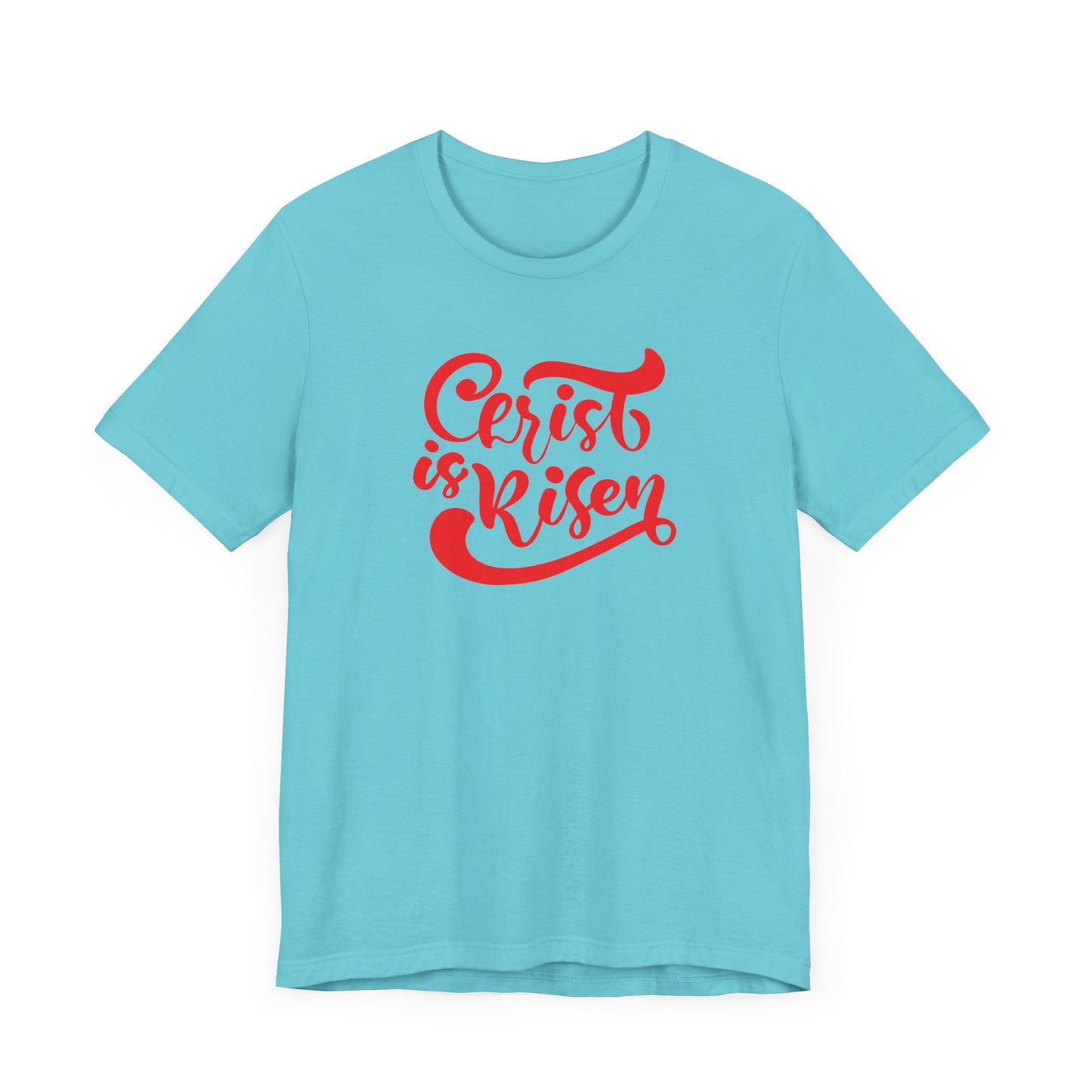 Christ is Risen Red Print Unisex Jersey Short Sleeve Tee