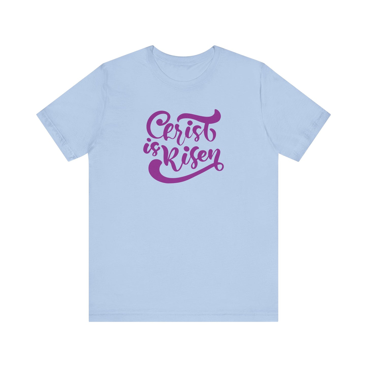 Christ is Risen Purple Print Unisex Jersey Short Sleeve Tee