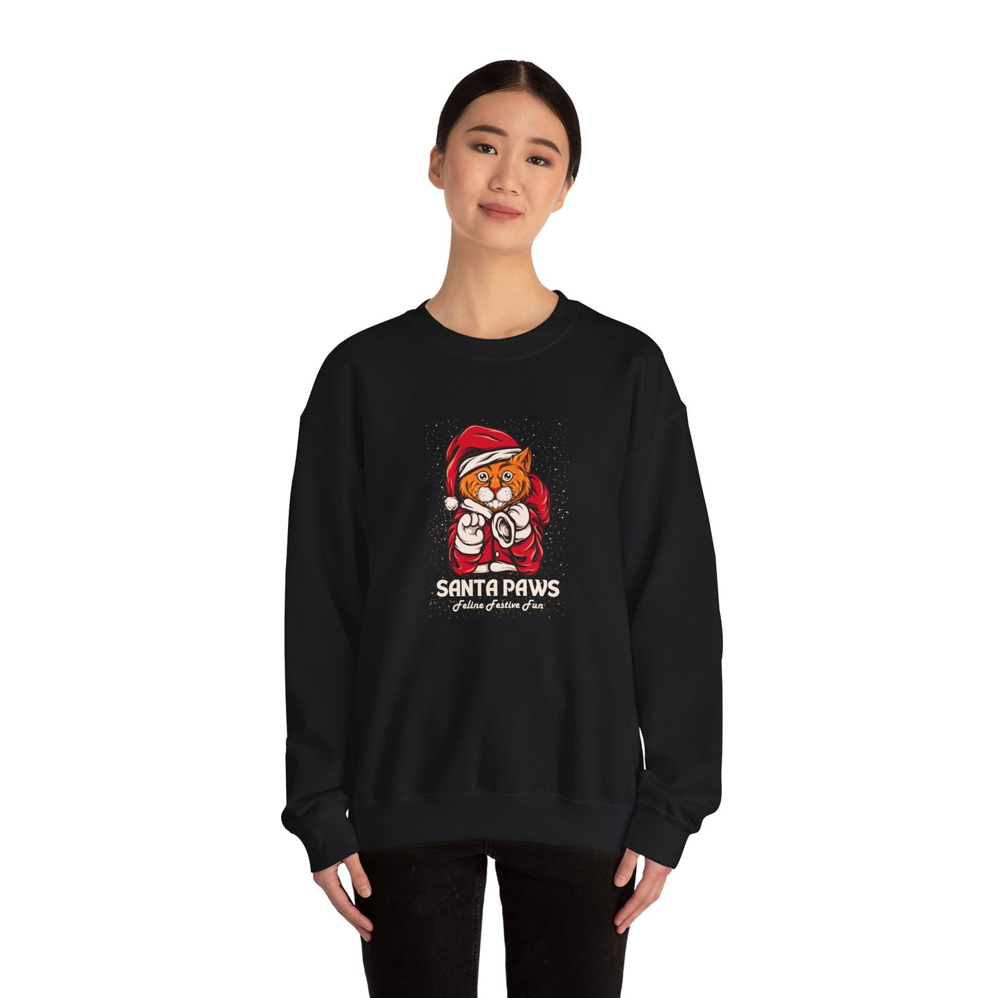 Unisex Heavy Blend Crewneck Sweatshirt Santa Paws Feline Festive Fun π
πΎπ