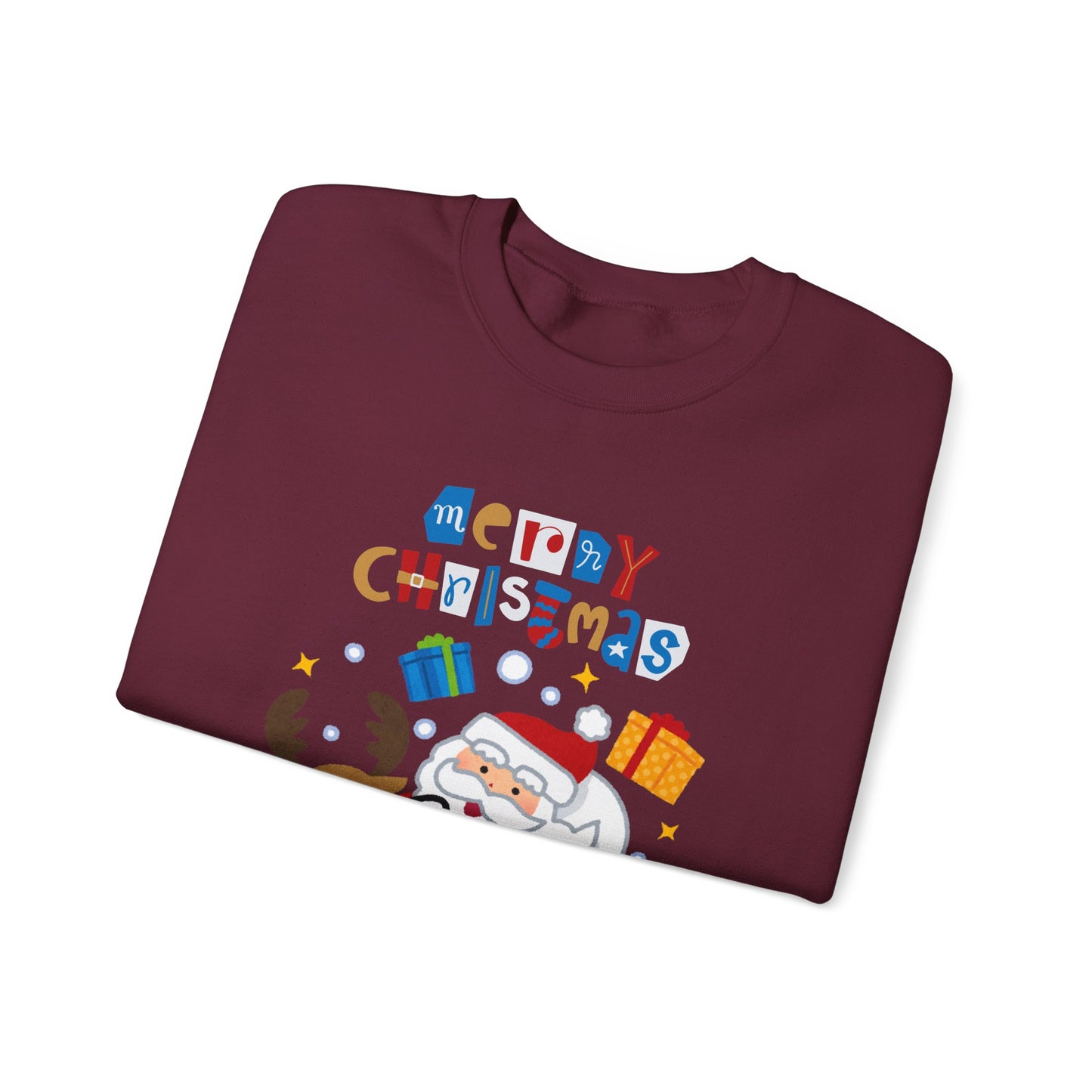 Unisex Heavy Blend Crewneck Sweatshirt Santa & Reindeer Merry Christmas π
π¦β¨