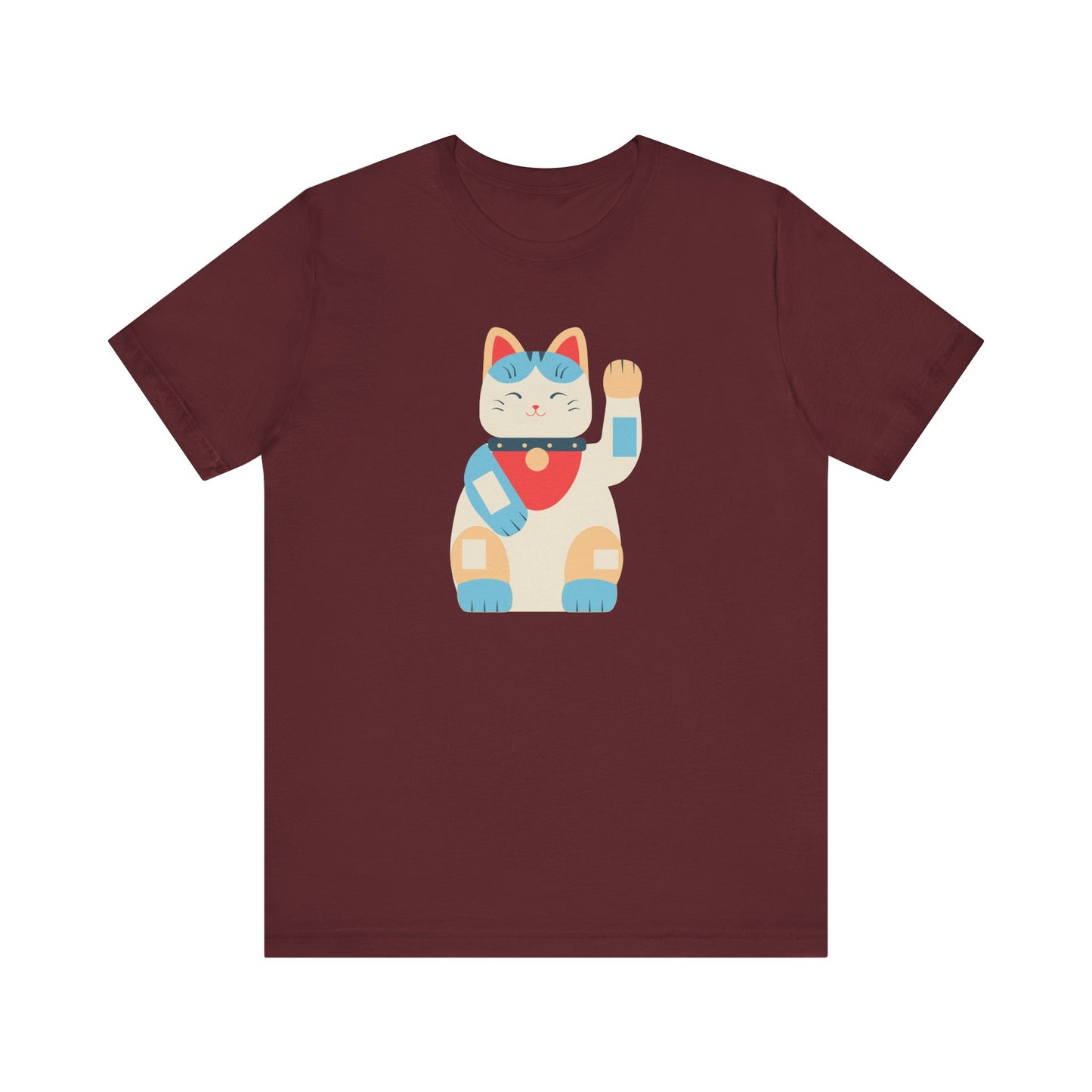 Good Vibes With Maneki-Neko Cat Unisex Jersey Short Sleeve Tee