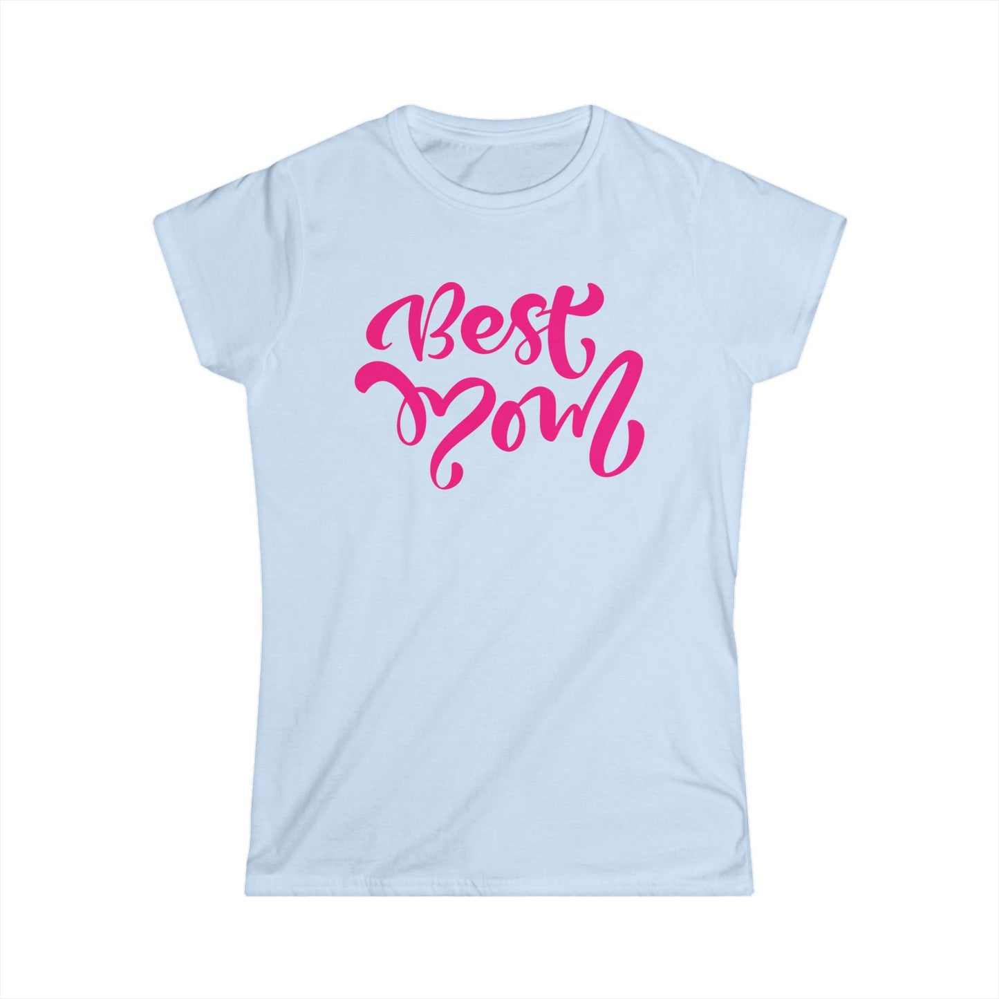 Best Mom Pink Color Print Women's Softstyle Tee
