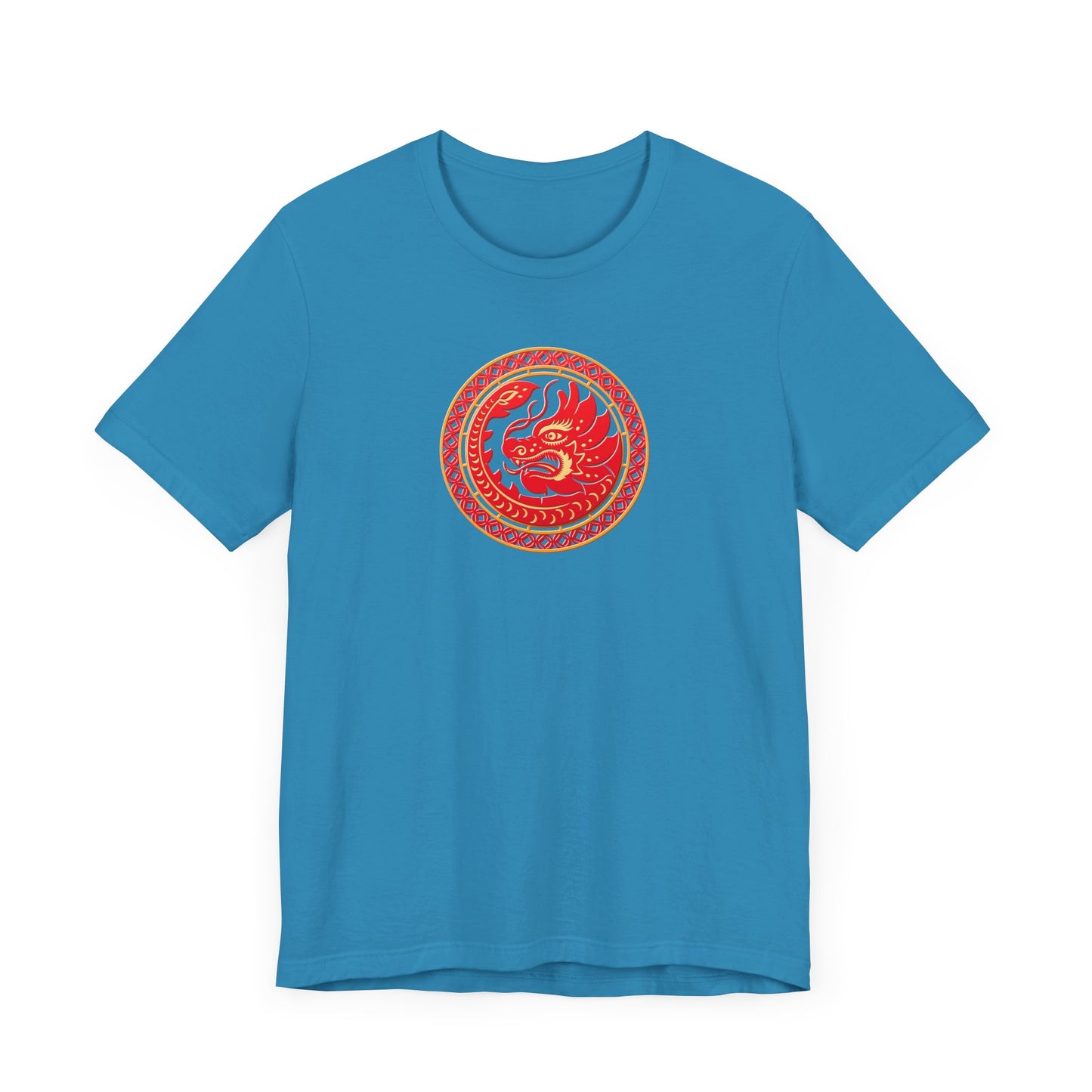 Unisex Jersey Short Sleeve Tee Dragon Magic Chinese New Year Red & Yellow