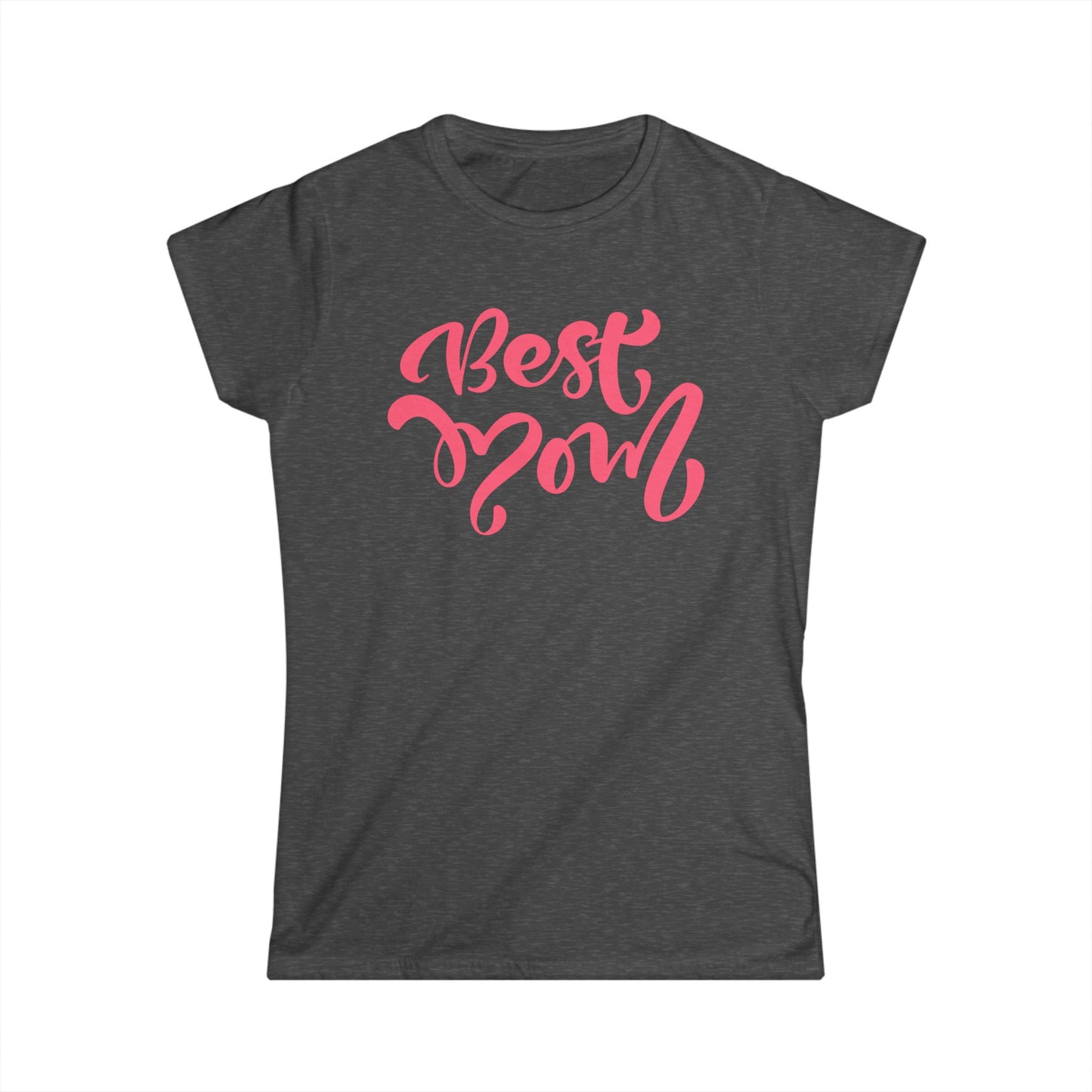 Best Mom Peach Color Print Women's Softstyle Tee