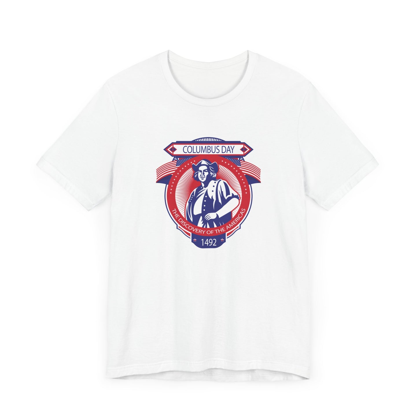 Unisex Jersey Short Sleeve Patriotic Columbus Day T-Shirt - Celebrate with American Pride