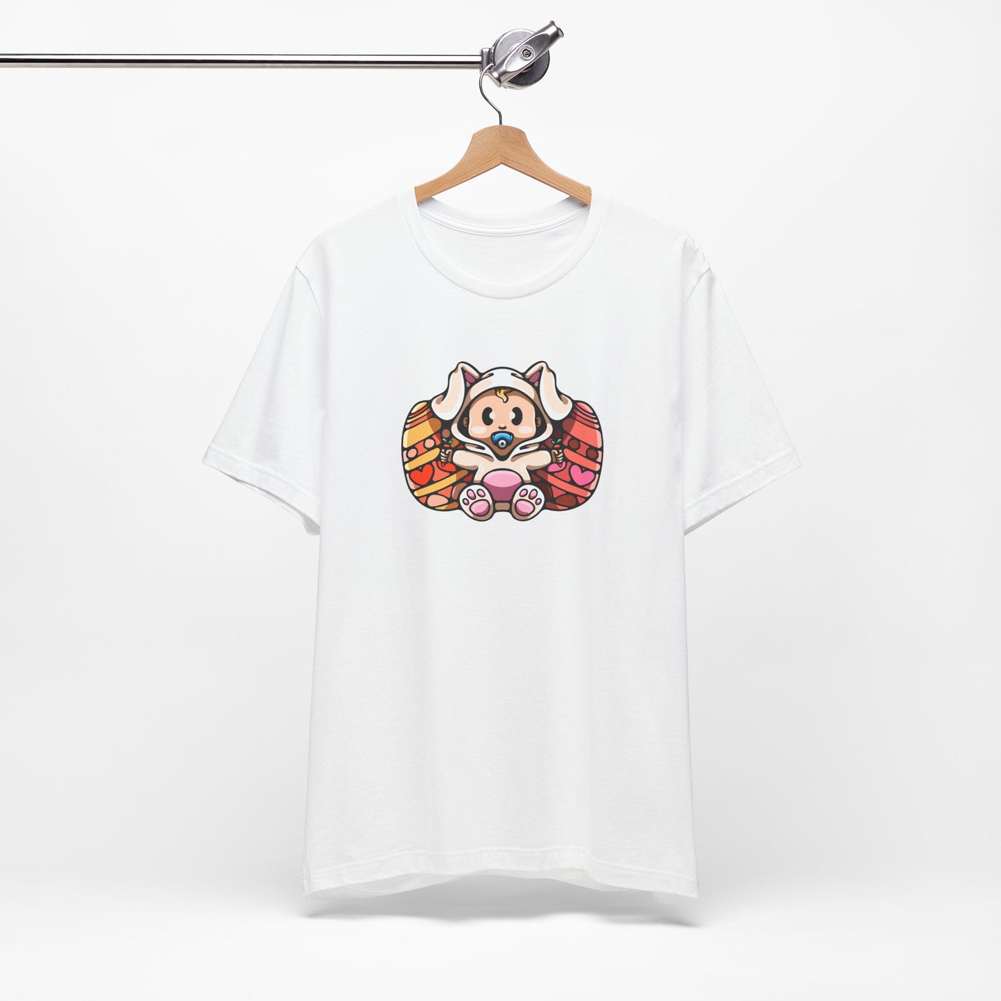 Adorable Baby In Easter Bunny Outfit Unisex Jersey Short Sleeve Tee