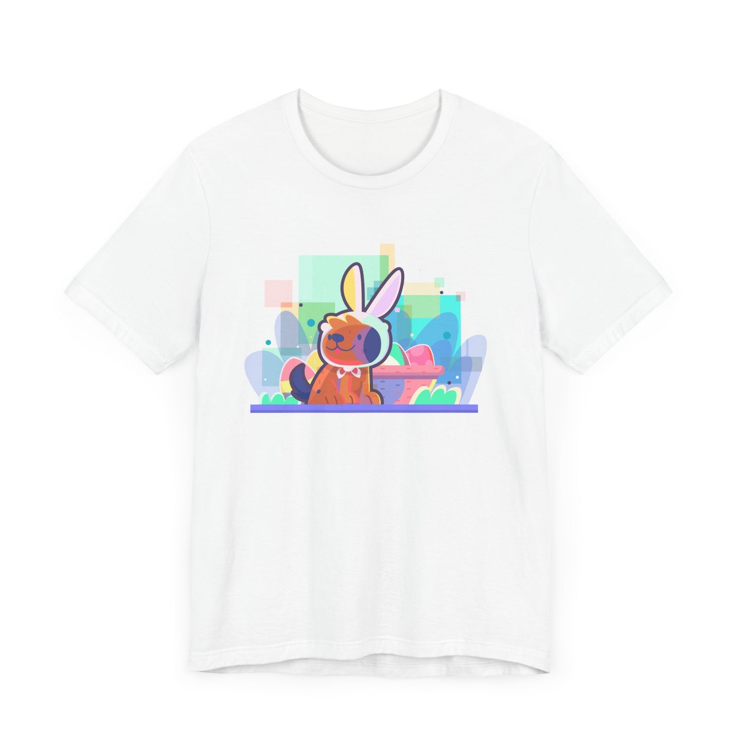 Doggone Cute Easter Bunny Woof-tastic Egg-citing Fun Unisex Jersey Short Sleeve Tee