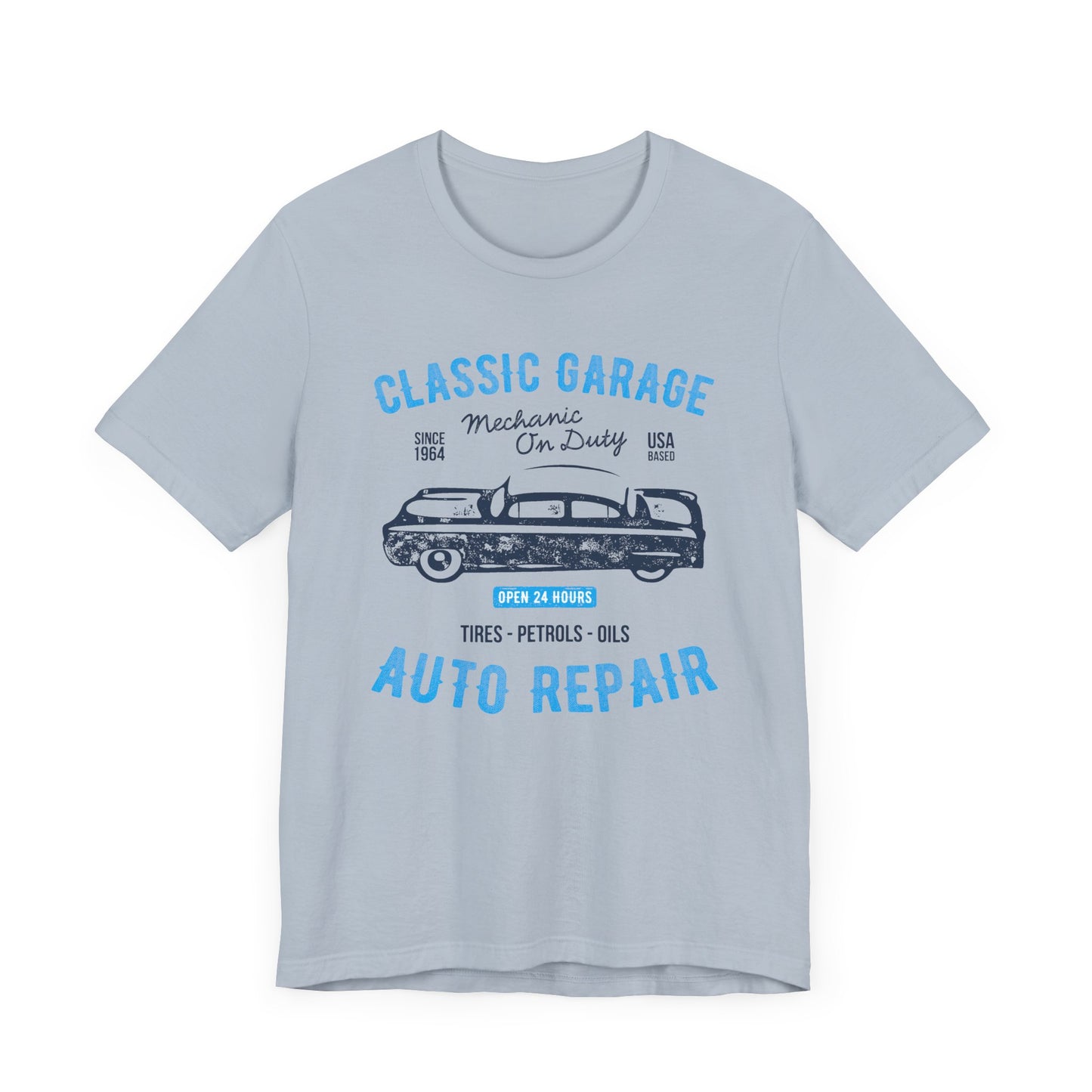 Unisex Jersey Short Sleeve Tee Classic Garage Auto Repair Blue Print