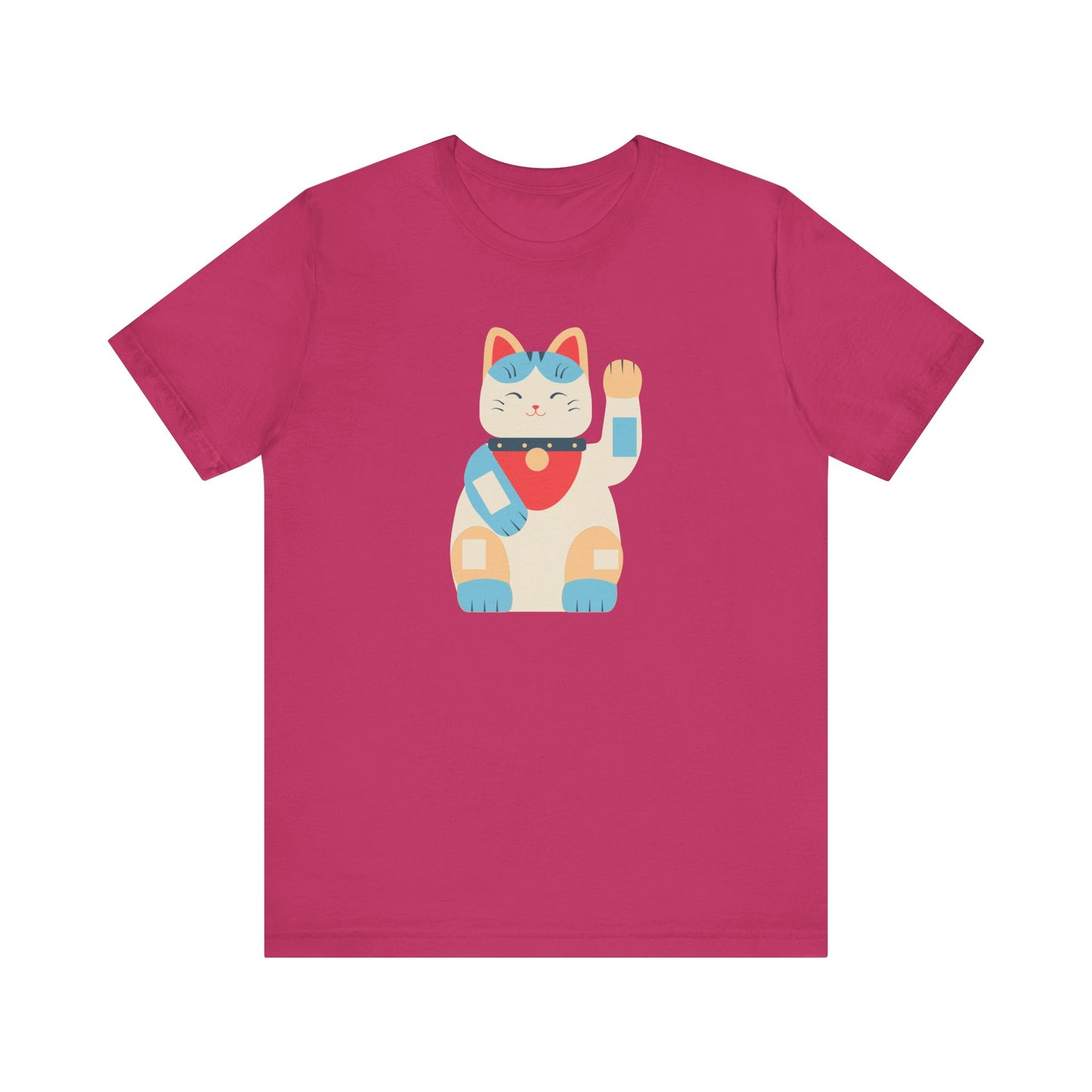 Good Vibes With Maneki-Neko Cat Unisex Jersey Short Sleeve Tee