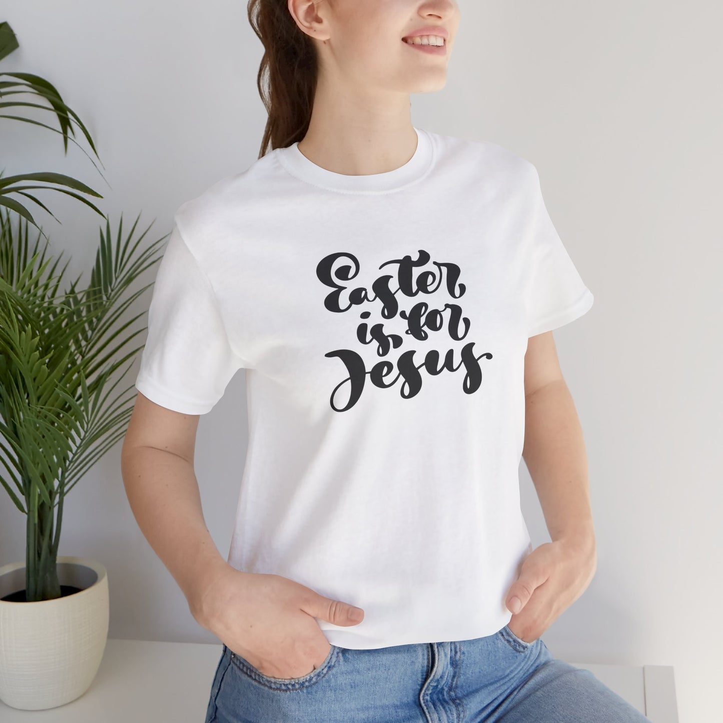 Easter is for Jesus Brush Script Unisex Jersey Short Sleeve Tee