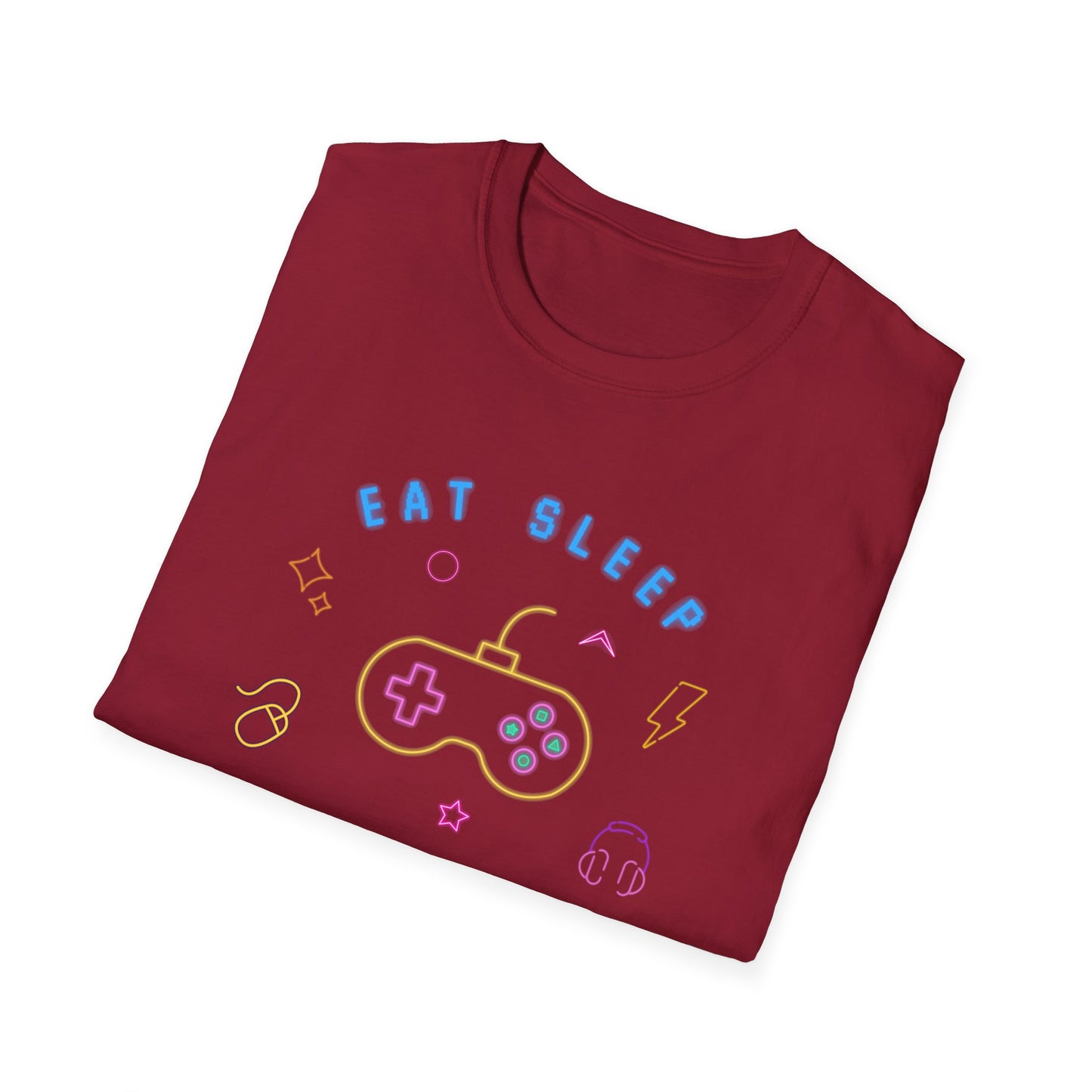 Eat Sleep Game Repeat Unisex Softstyle T-Shirt