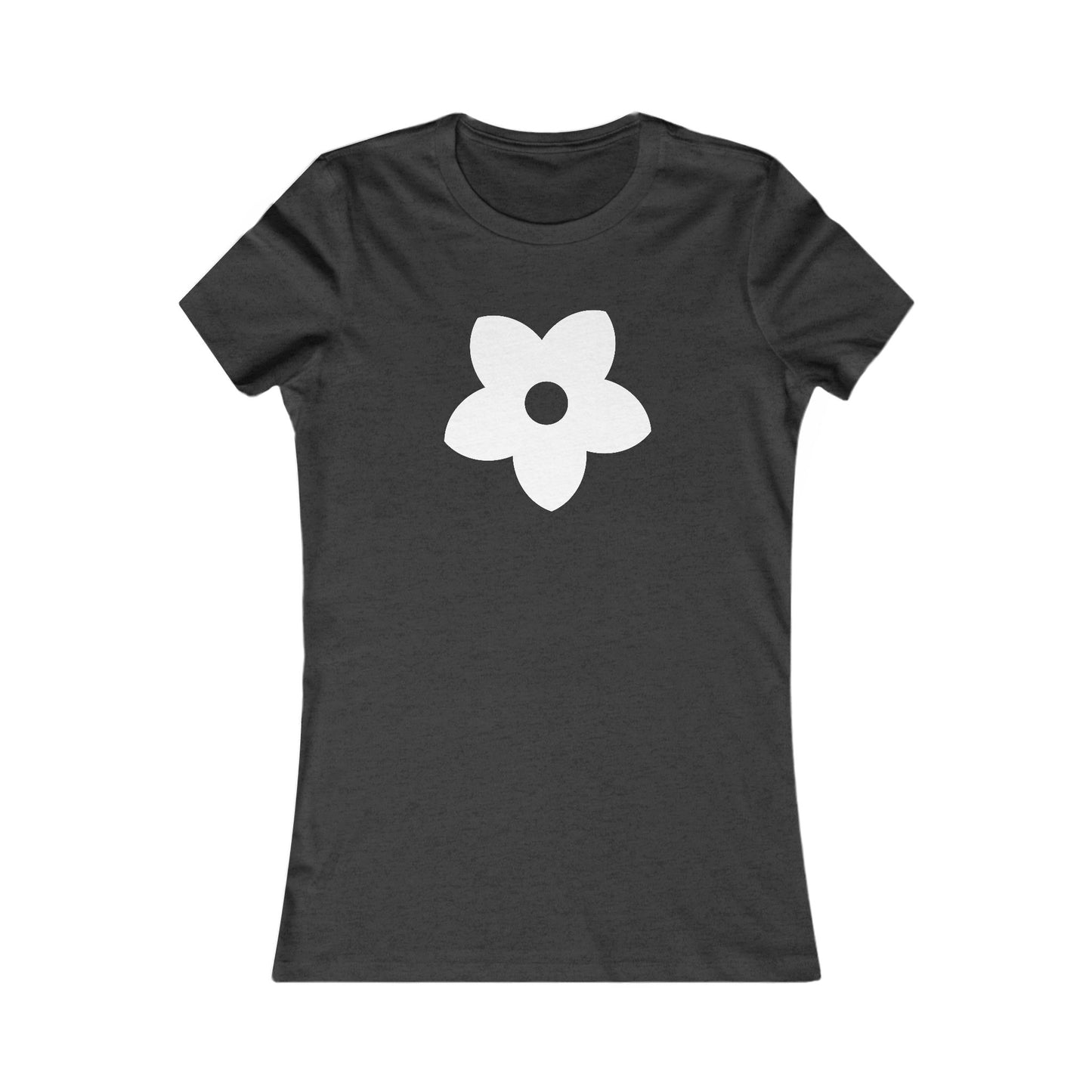 Women's Favorite T-Shirt "Petals of Joy" Playful 5-Petal Flower Design White Print