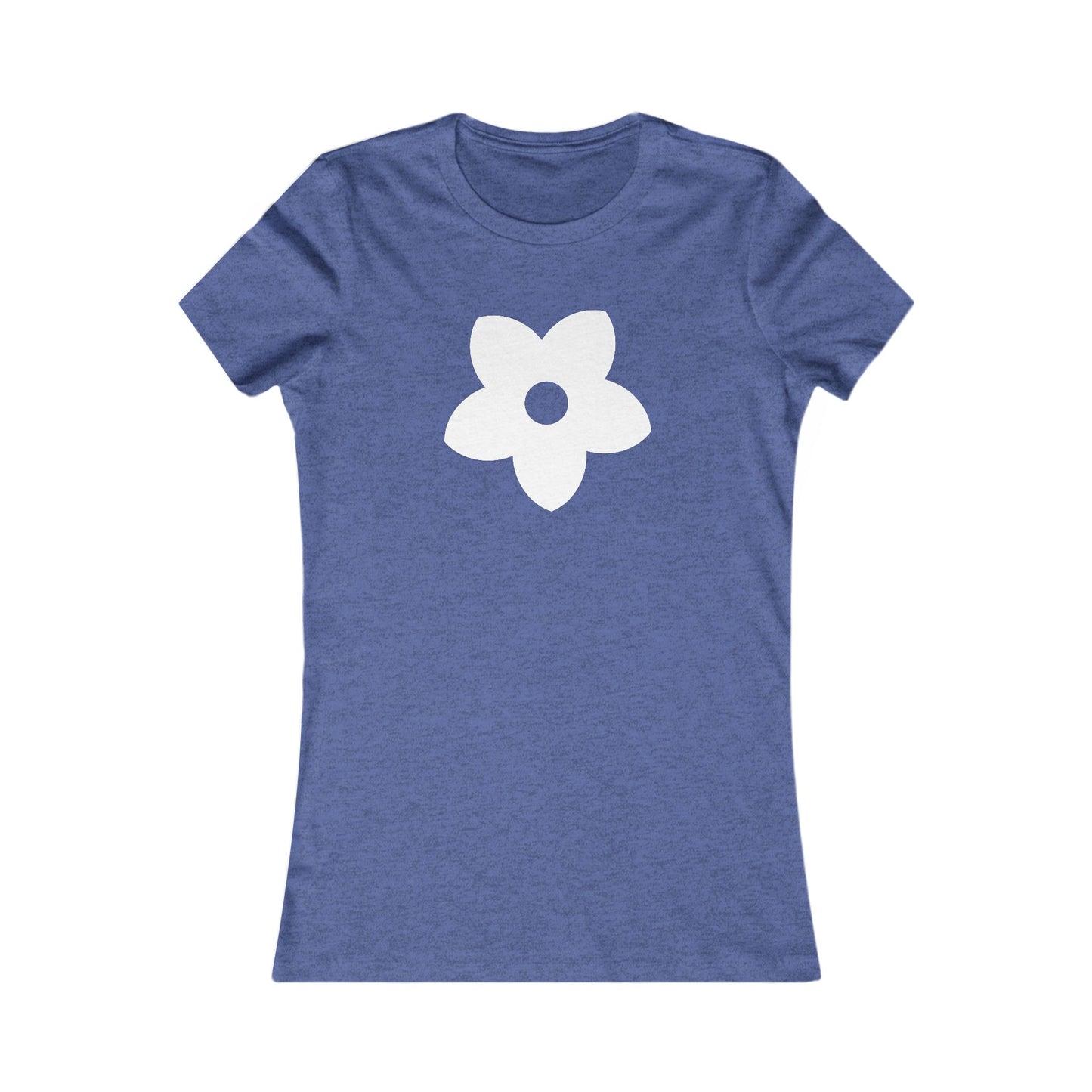 Women's Favorite T-Shirt "Petals of Joy" Playful 5-Petal Flower Design White Print