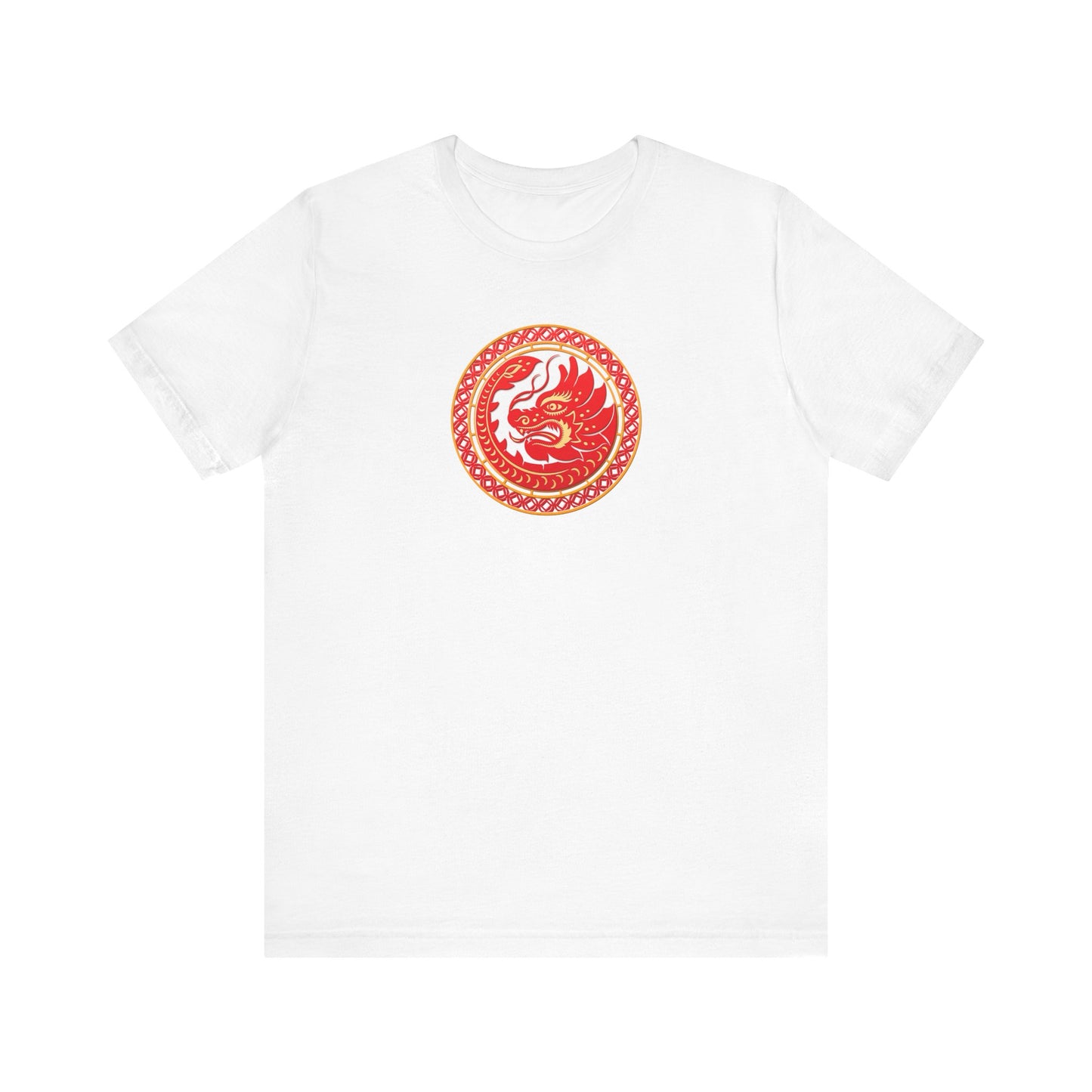Unisex Jersey Short Sleeve Tee Dragon Magic Chinese New Year Red & Yellow
