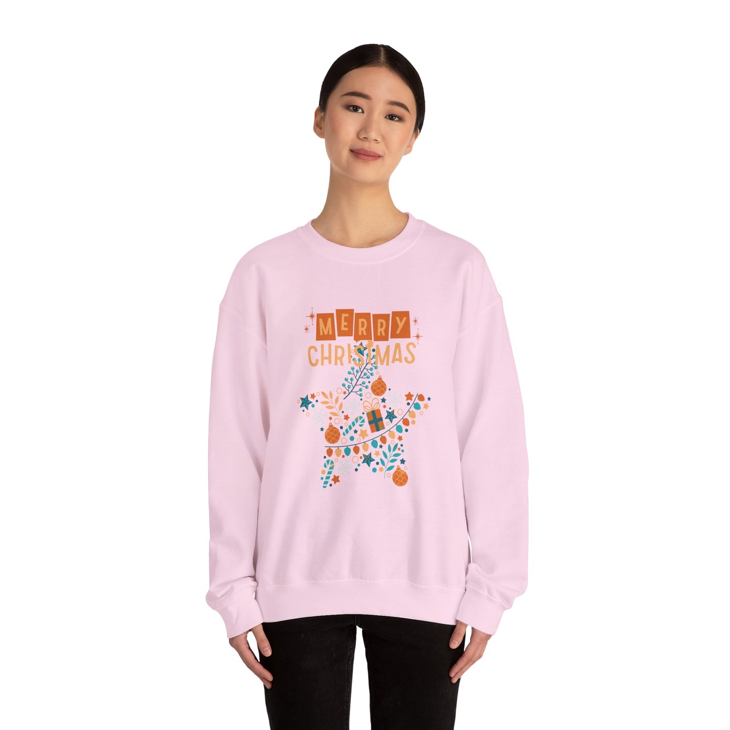 Unisex Heavy Blend Crewneck Sweatshirt Star-Shaped Christmas Montage πβοΈβ¨