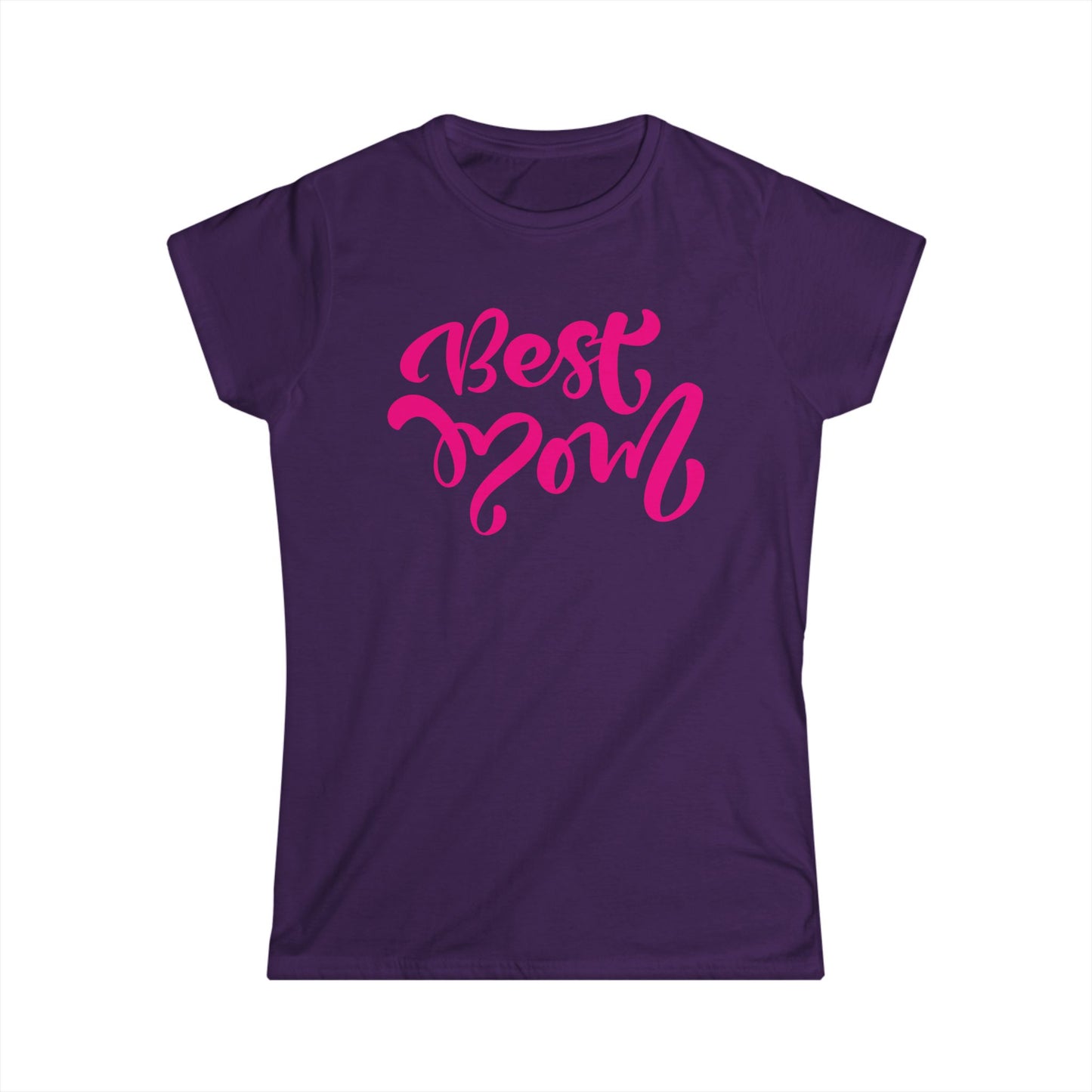 Best Mom Pink Color Print Women's Softstyle Tee