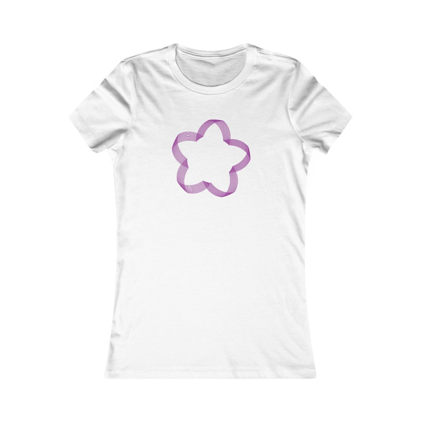 Women's Favorite T-Shirt "Geometric Petal Play" Whimsical 5-Petal Flower Purple Print