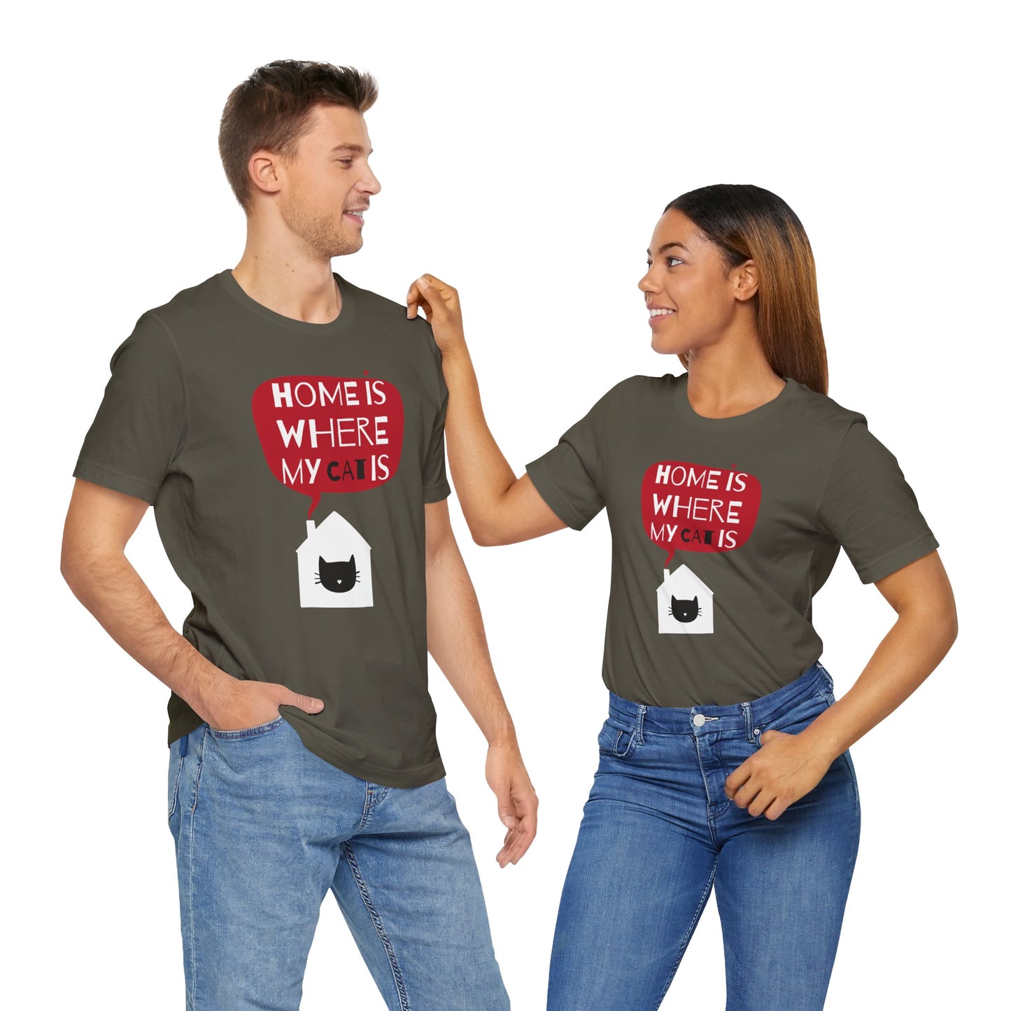 Home Is Where My Cat Is Unisex Jersey Short Sleeve Tee