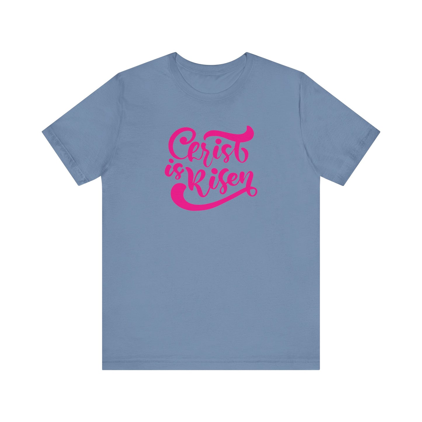 Christ is Risen Pink Print Unisex Jersey Short Sleeve Tee