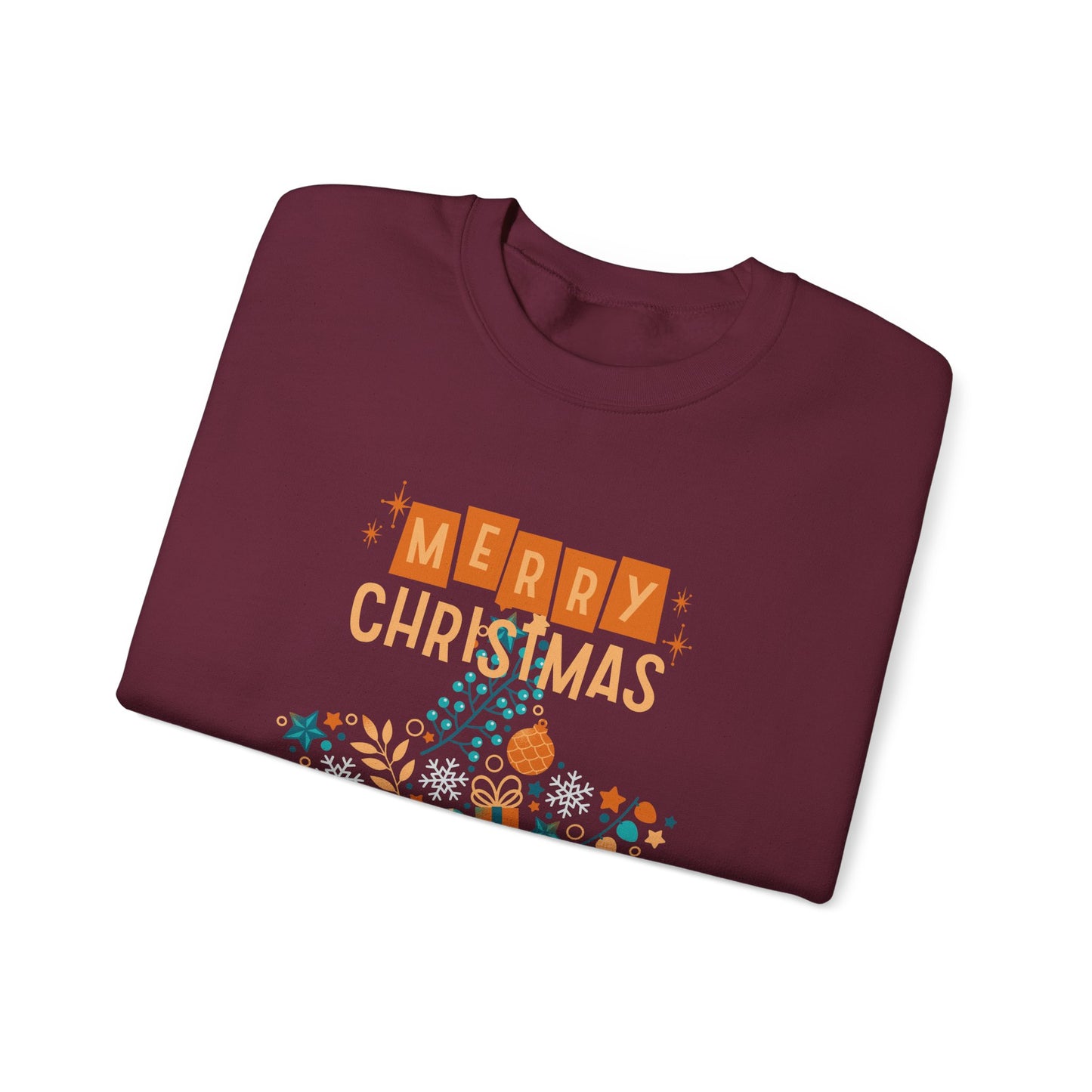 Unisex Heavy Blend Crewneck Sweatshirt Star-Shaped Christmas Montage πβοΈβ¨