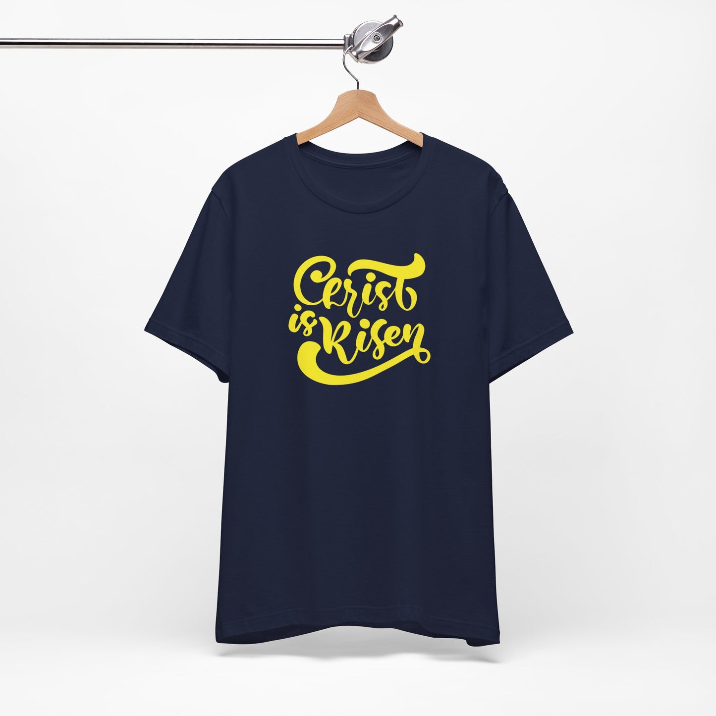 Christ is Risen Yellow Print Unisex Jersey Short Sleeve Tee