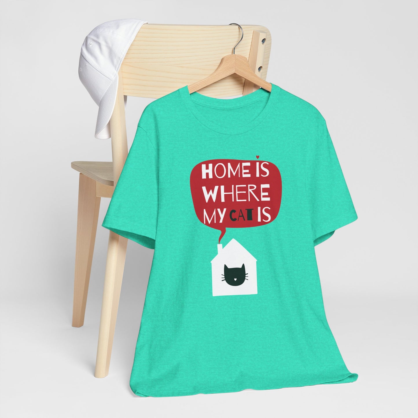 Home Is Where My Cat Is Unisex Jersey Short Sleeve Tee