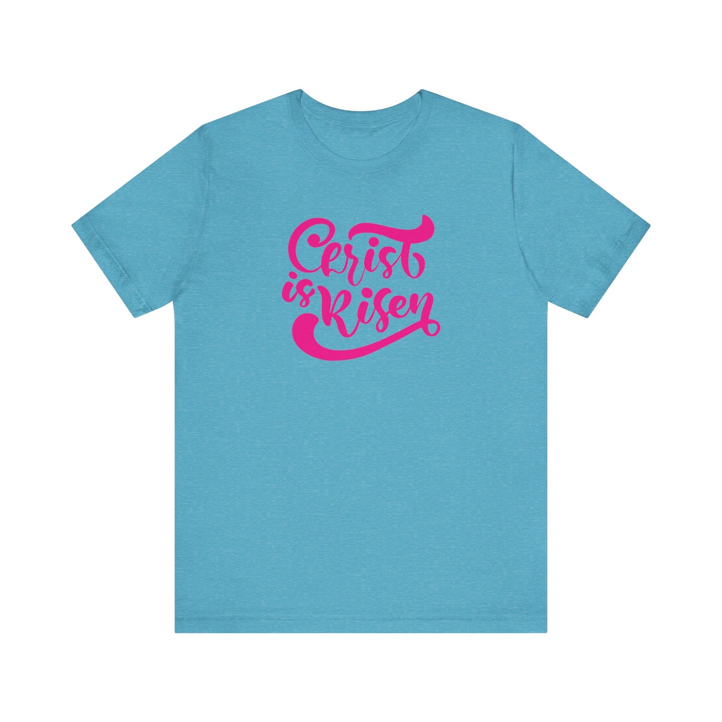Christ is Risen Pink Print Unisex Jersey Short Sleeve Tee
