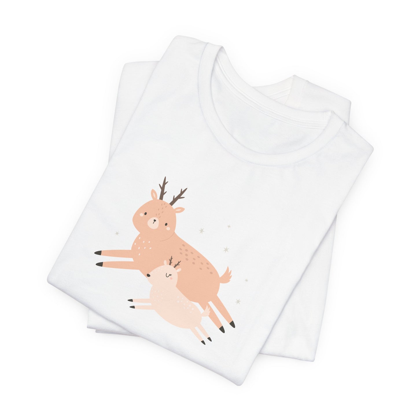 Springtime Love Supermom Reindeer & Baby Fawn Unisex Jersey Short Sleeve Tee
