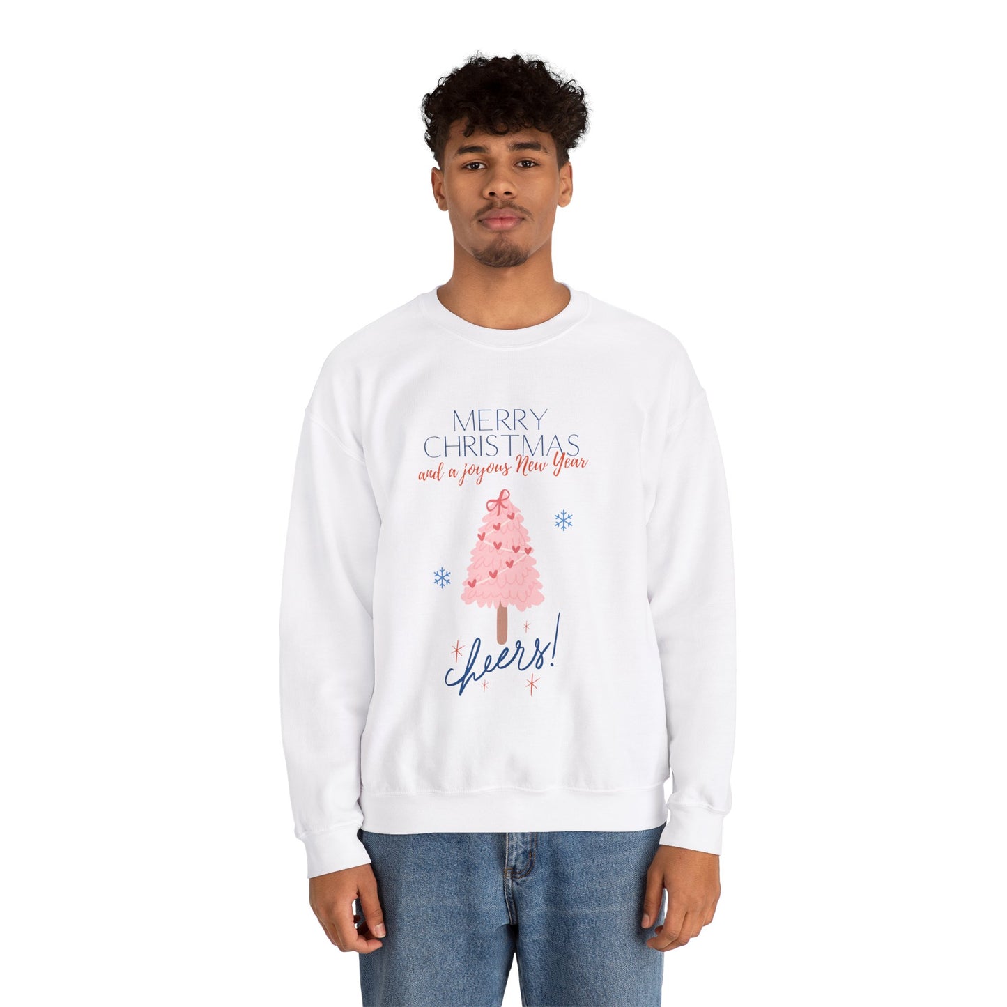 Unisex Heavy Blend Crewneck Sweatshirt Pink Christmas Tree πβ€οΈβ¨