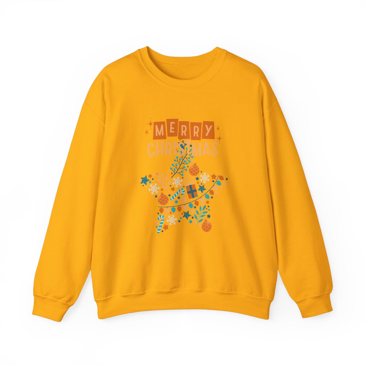 Unisex Heavy Blend Crewneck Sweatshirt Star-Shaped Christmas Montage πβοΈβ¨